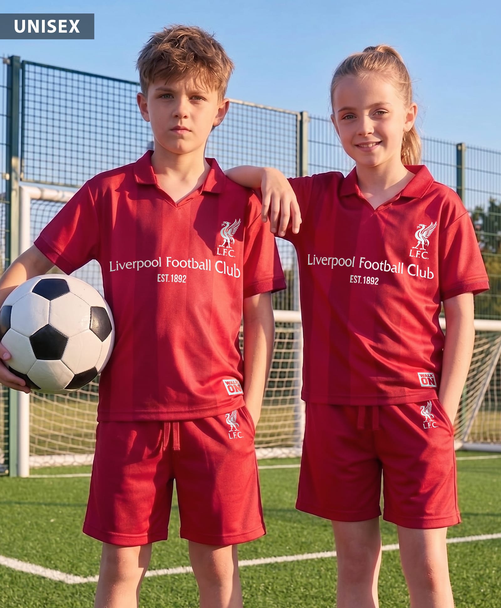Pine Active Knit Half Sleeves Liverpool Fan Club Printed T-Shirt & Shorts Football Jersey Set - Maroon-picture-22