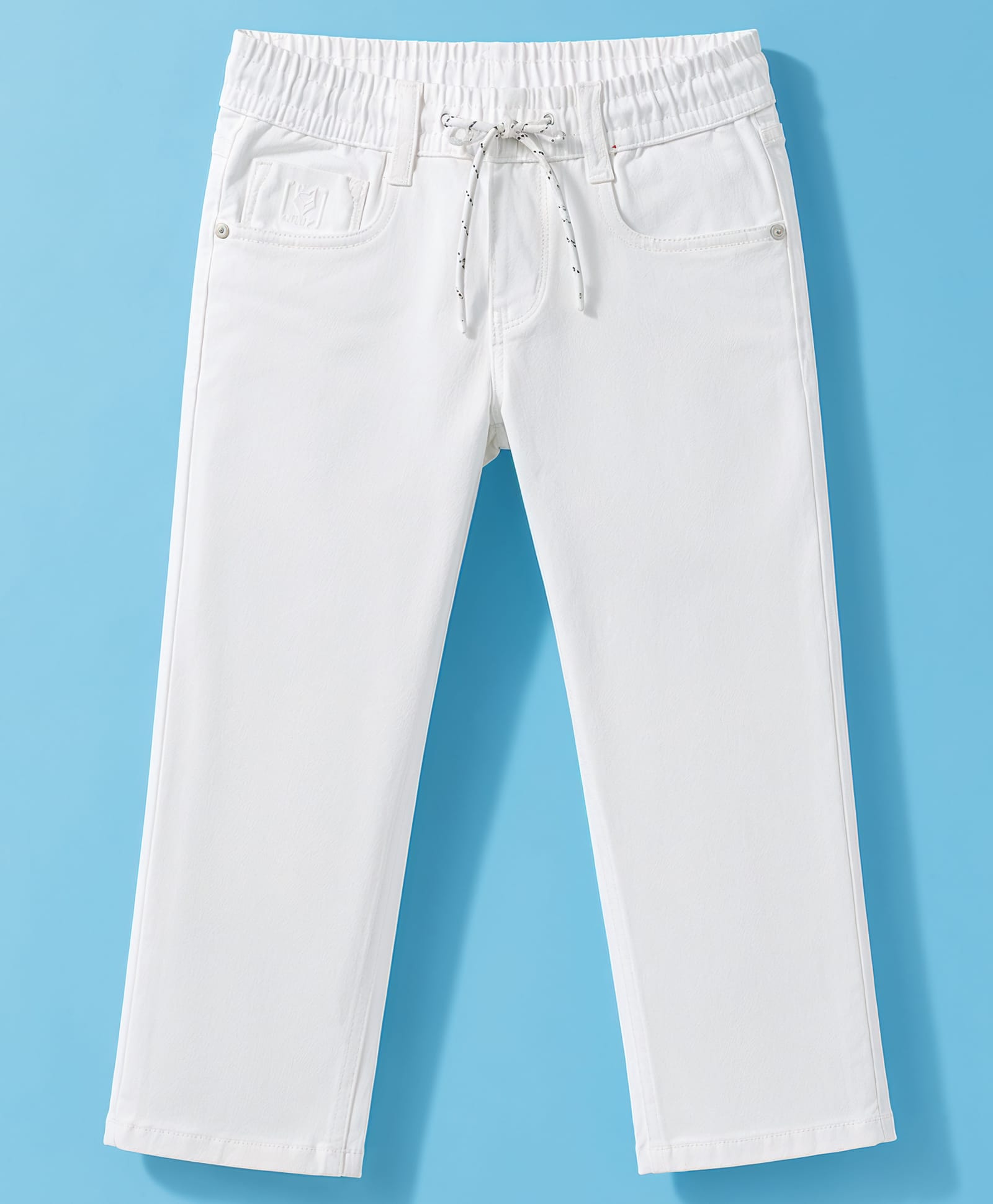 Ruff Denim Woven Full Length Straight Fit Jeans - White-picture-21