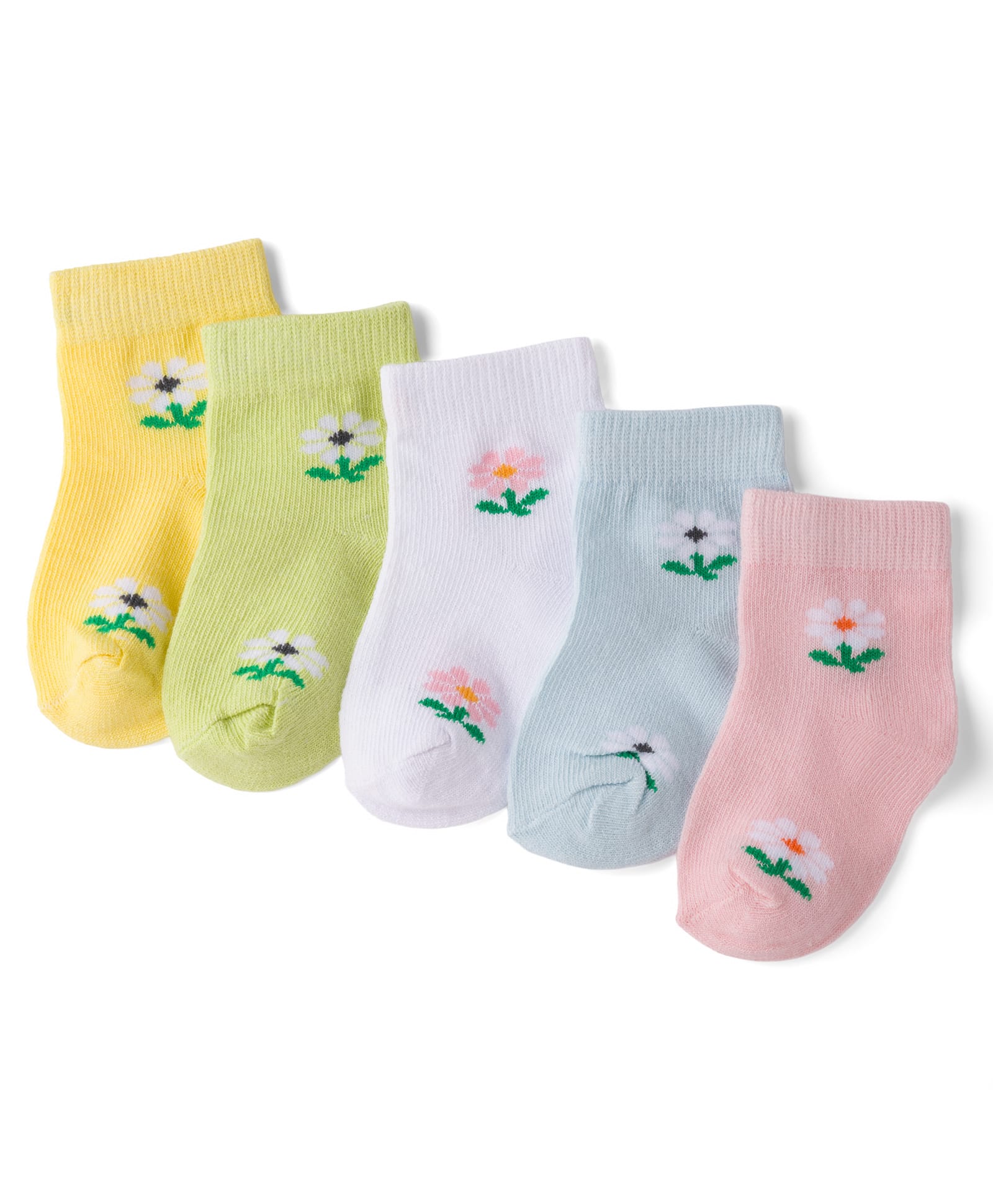 Doodle Poodle Knit Ankle Length Socks with Floral Design Pack of 5 - White & Pink-picture-29