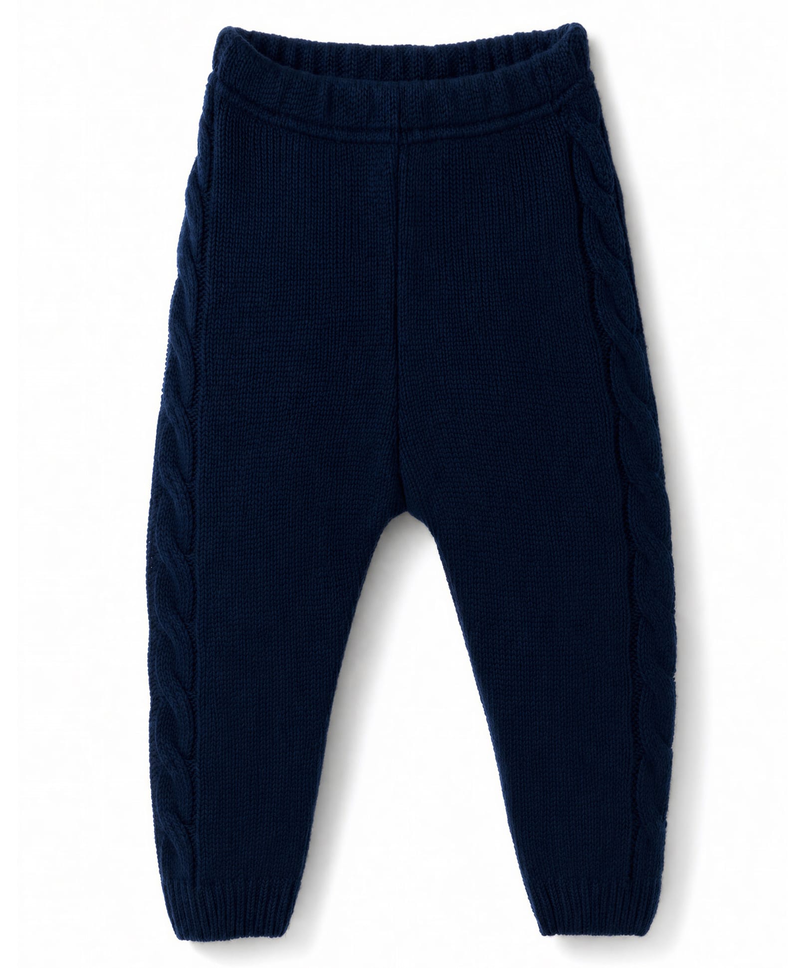 Babyhug Knit Full Length Solid Colour Fleece Lounge Pant - Navy Blue-picture-24