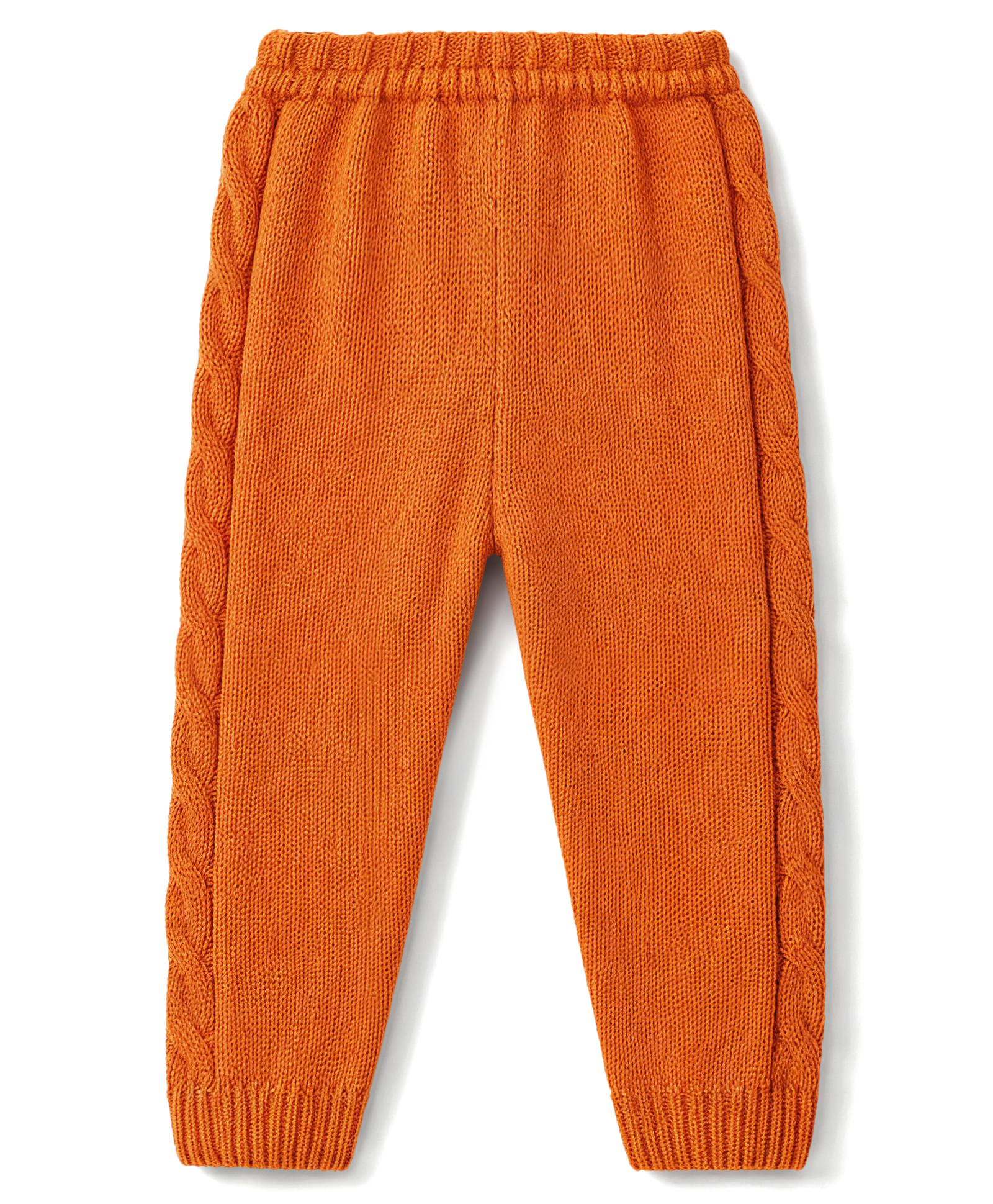 Babyhug Knit Full Length Solid Colour Fleece Lounge Pant - Orange-picture-22
