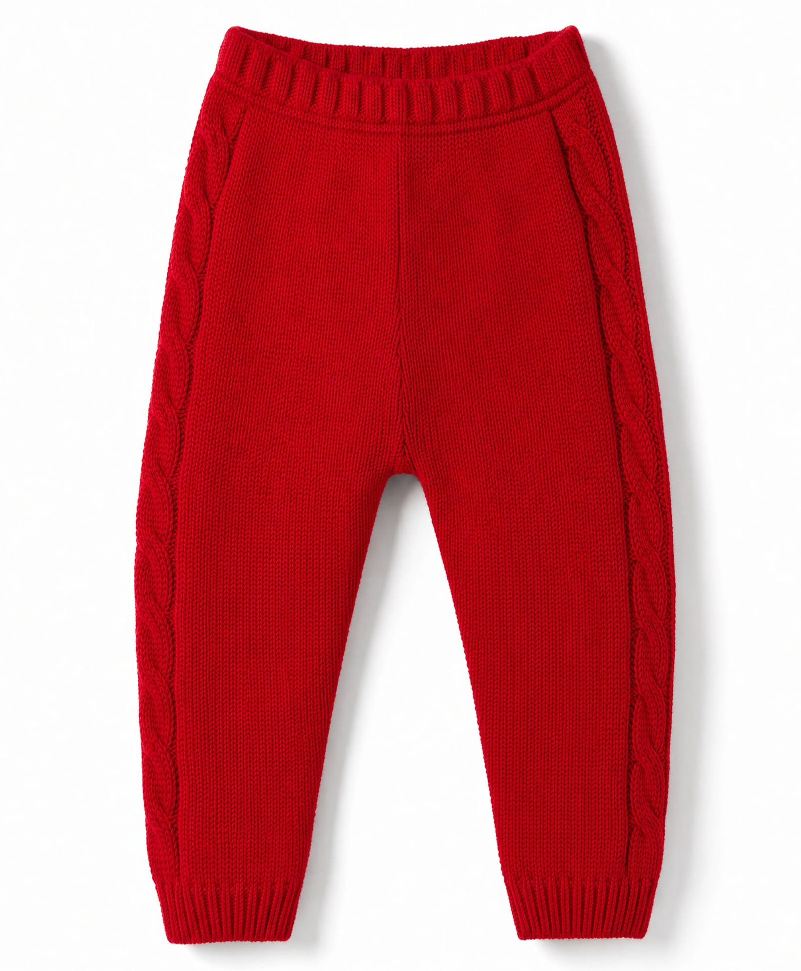 Babyhug Knit Full Length Solid Colour Fleece Lounge Pant - Red-picture-12