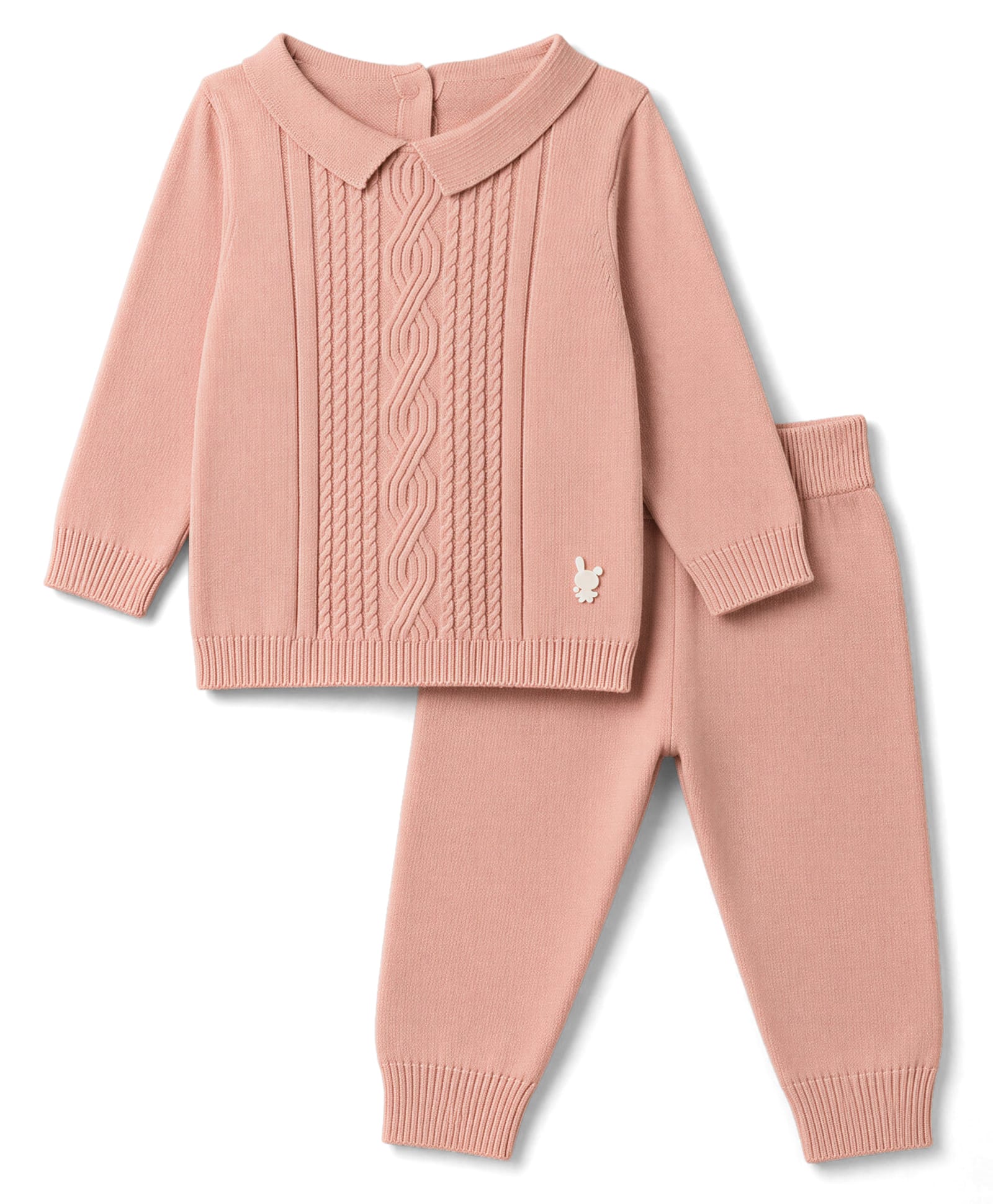 ToffyHouse Knitted Full Sleeves Sweater Set - Baby Pink-picture-40