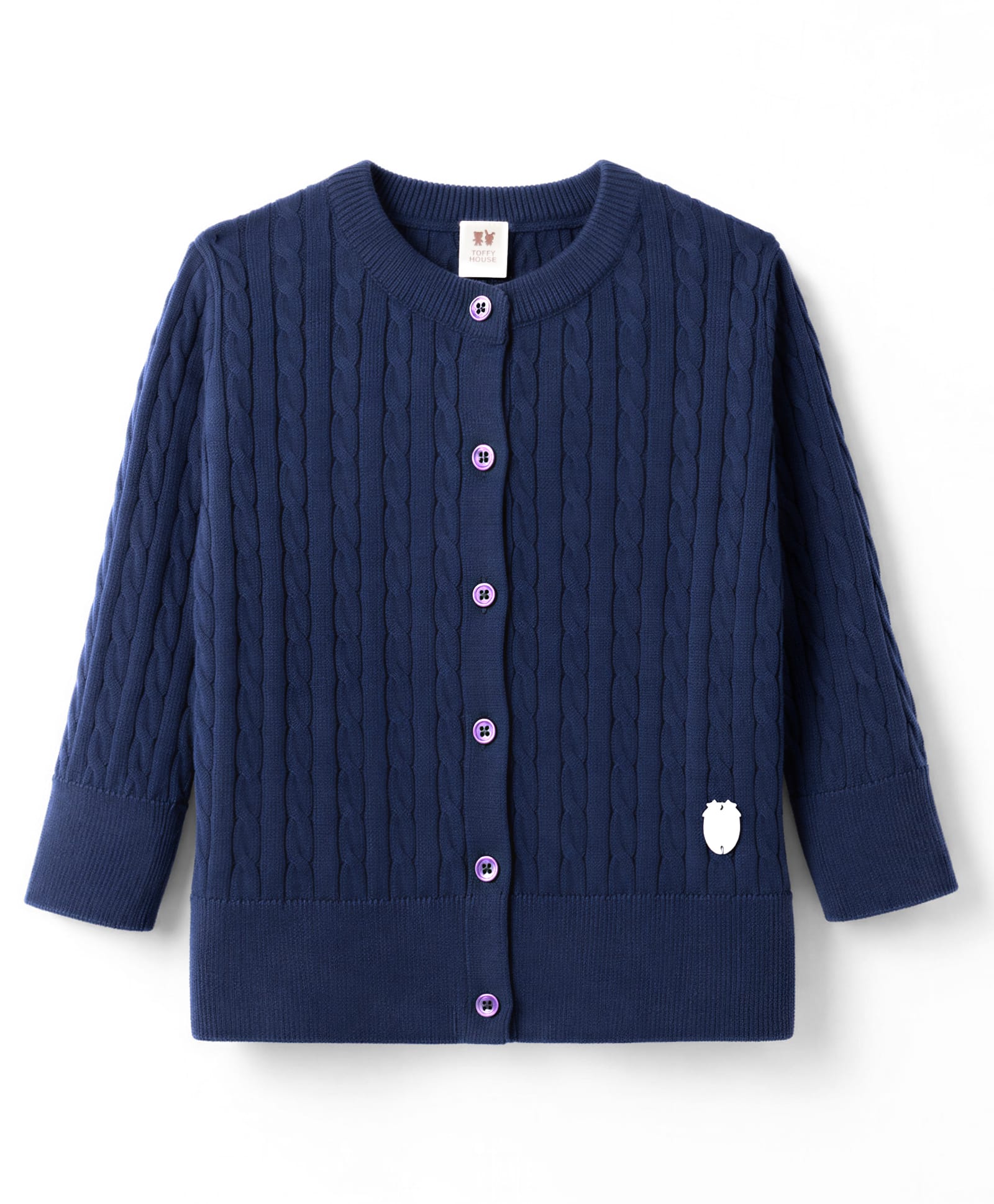 ToffyHouse Knitted Full Sleeves Cardigan - Navy Blue-picture-14