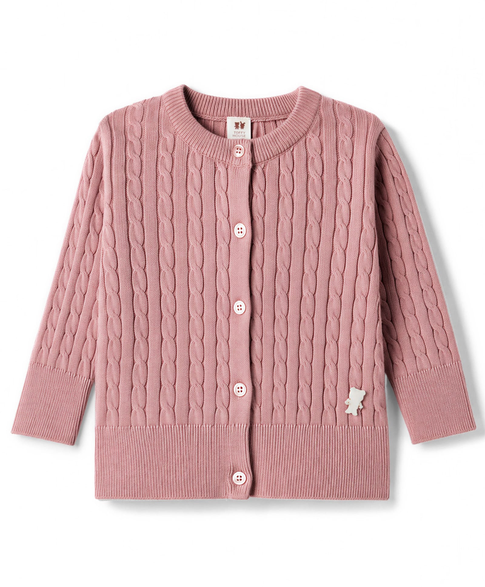 ToffyHouse Knitted Full Sleeves Cardigan - Peach-picture-22