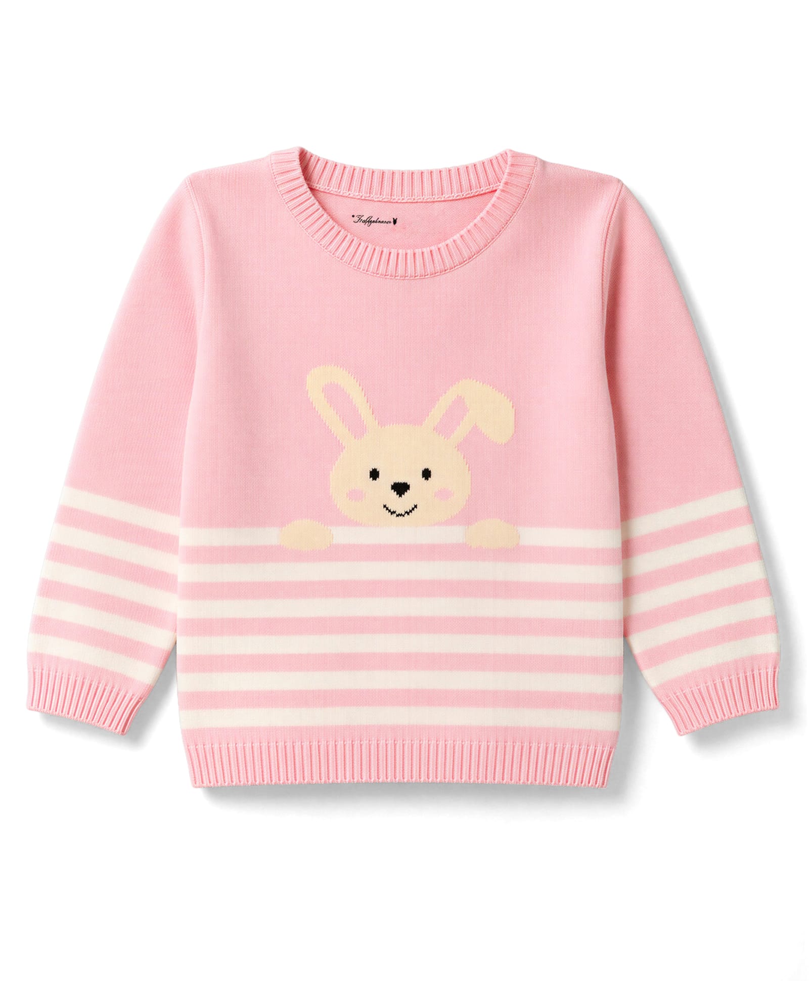 ToffyHouse Fleece Woven Full Sleeves Winter T-Shirt With Bunny Design - Pink-image-25