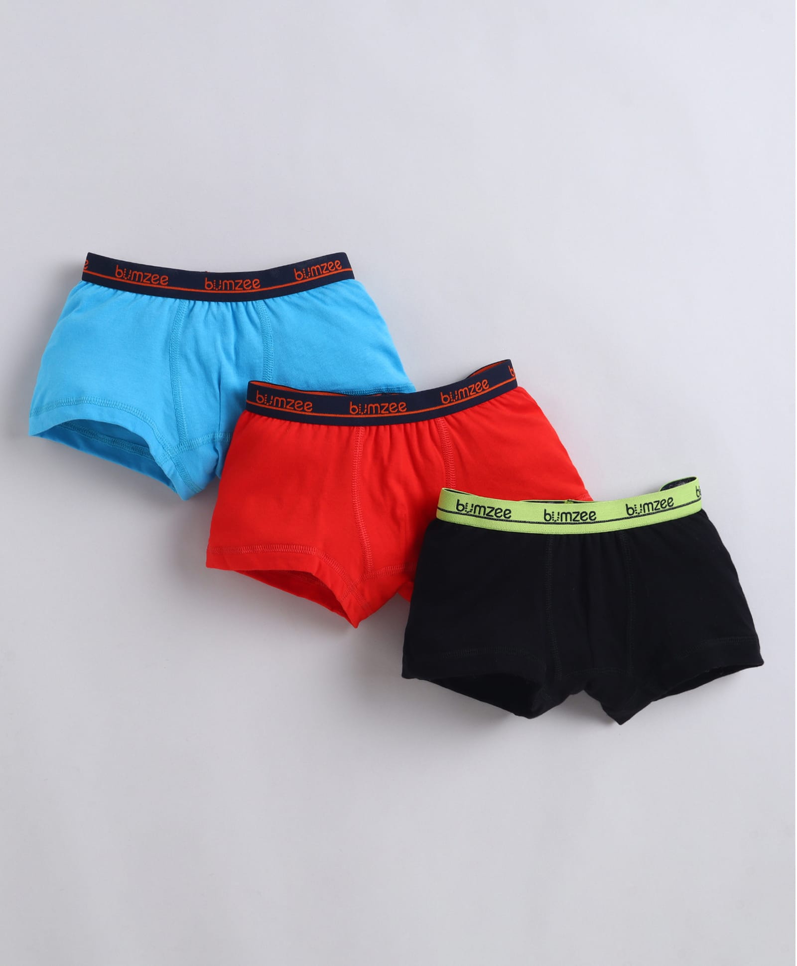 BUMZEE Cotton Knit Pack Of 3 Solid Trunks - Red & Black-picture-25