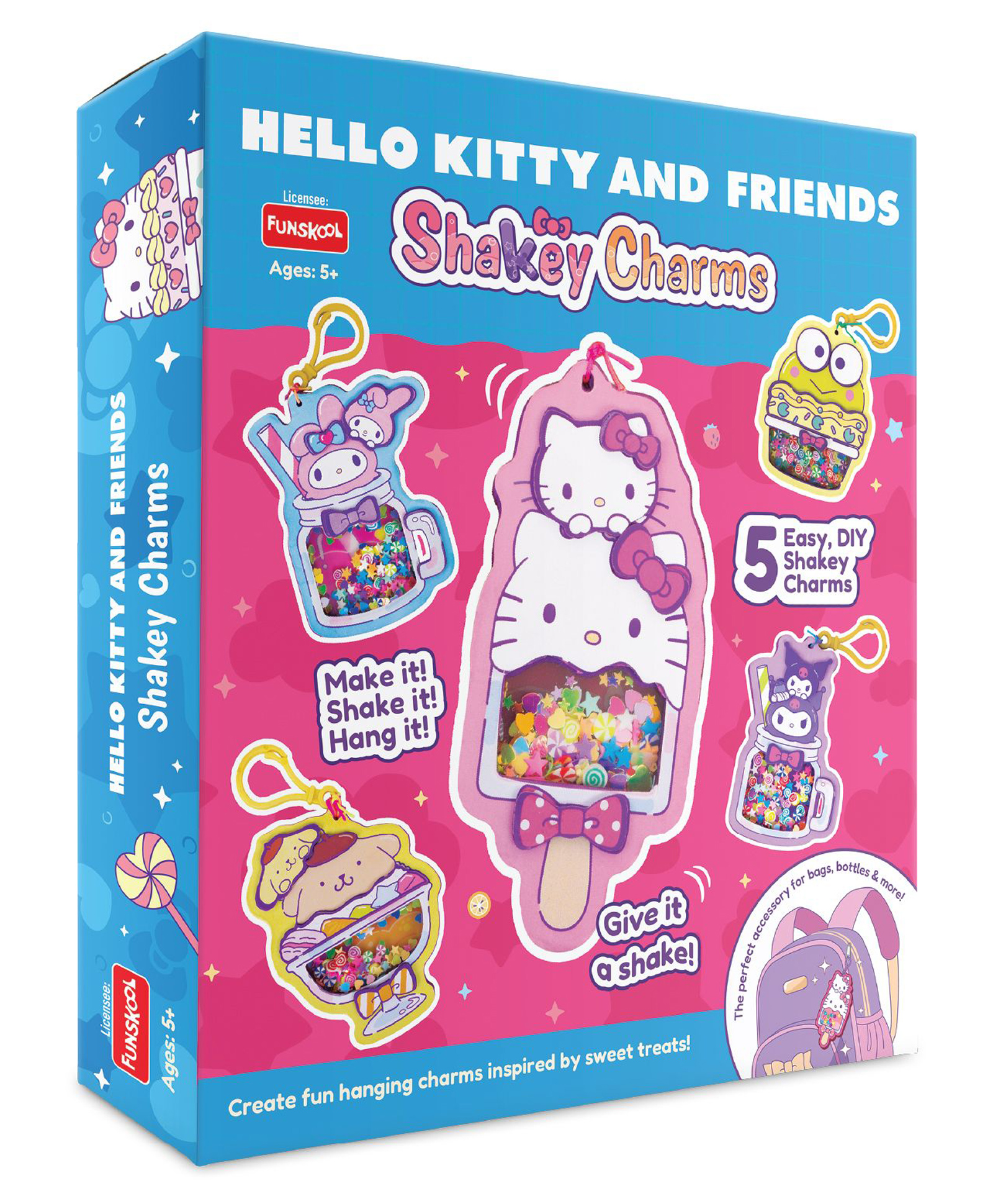 Funskool Hello Kitty Shaky Charms DIY Craft Kit for Kids | Make 5 Glitter Charms |Creative Activity Toy - Multicolor-picture-23