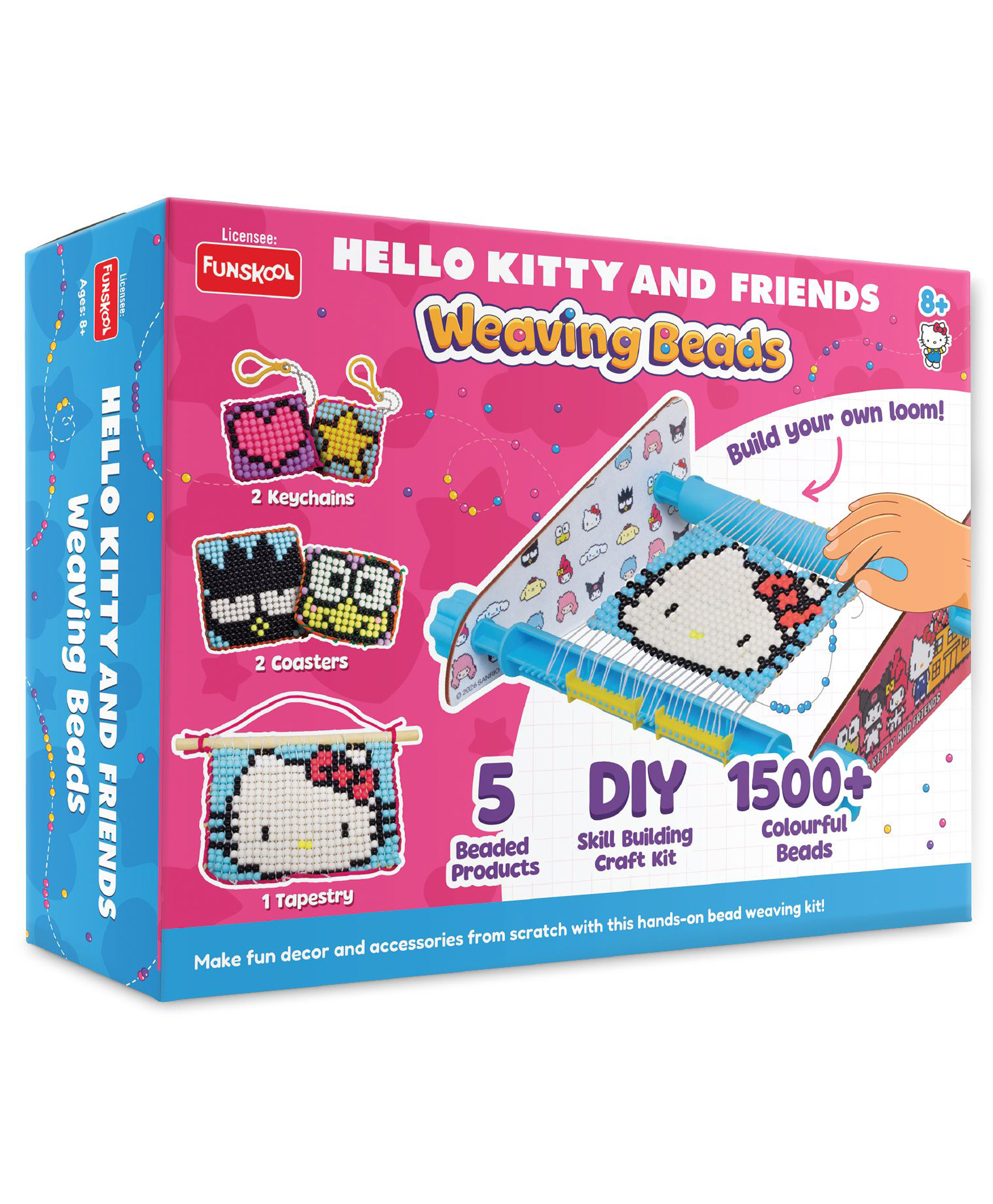 Funskool Hello Kitty Weaving Beads Craft Kit & DIY Jewellery Making & Bead Weaving Set |Creative Activity Toy - Multicolor-picture-15