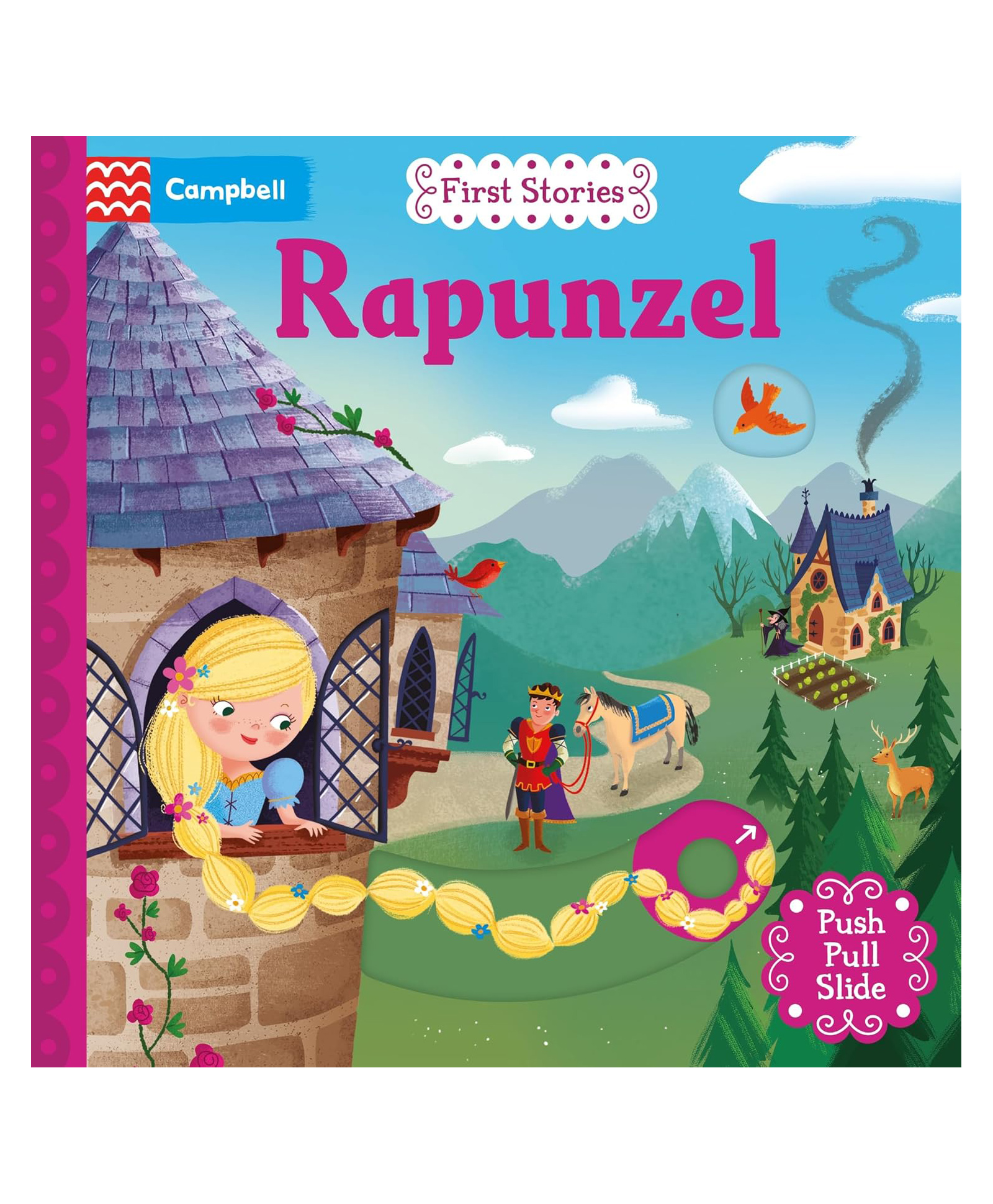 Rapunzel: A Push Pull Slide Retelling Of A Beloved Magical Fairy Tale For Toddlers (Campbell First Stories) Board Book By Dan Taylor - English-image-36