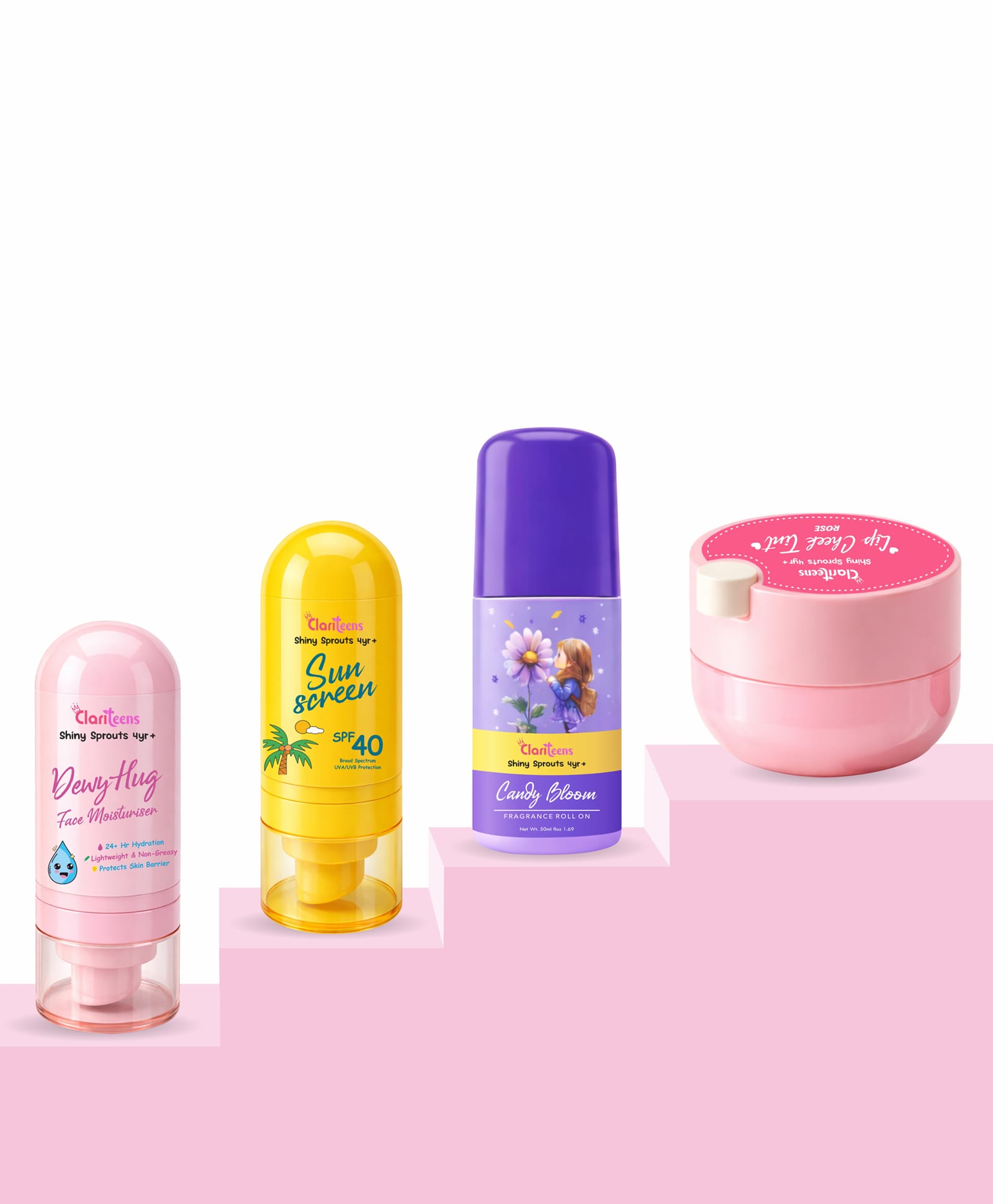 Dewy Hug Moisturizer, SPF 40 Mineral Sunscreen, Lip & Cheek Tint Rose & Candy Bloom Fragrance Roll-On Combo Pack Hydrating Skincare, Sun Protection, Natural Glow Makeup-image-5