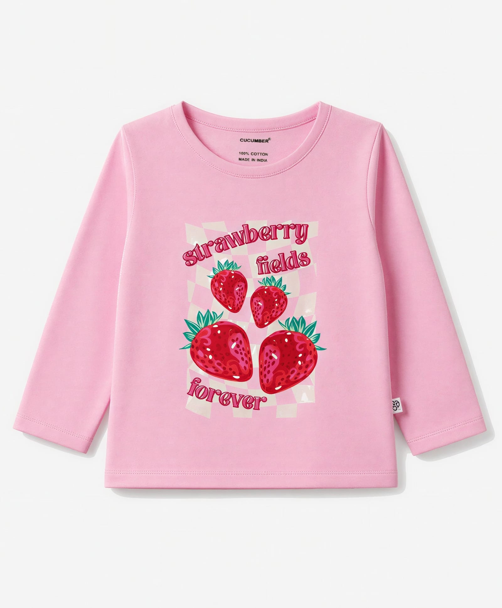 Cucumber Sinker Knit Full Sleeves Tropical Theme Printed Top - Pink-image-9