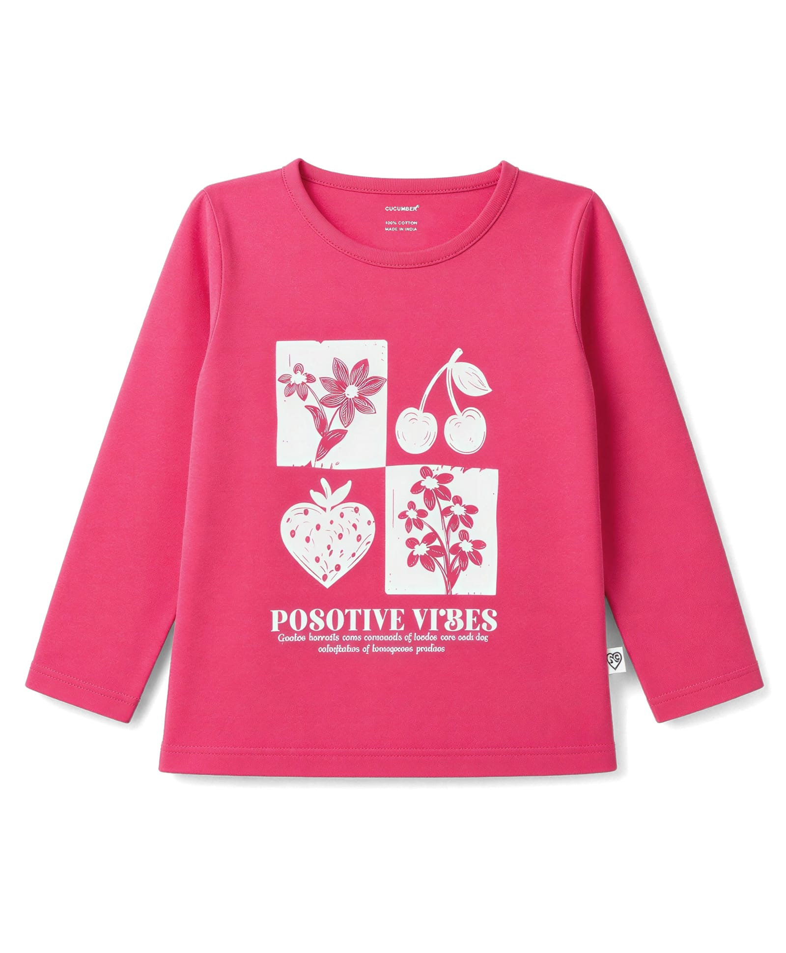 Cucumber Sinker Knit Full Sleeves Tropical & Floral Printed Top - Red-image-11