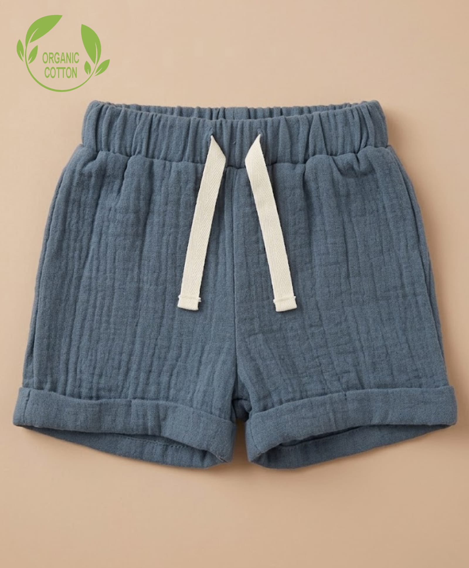 Cot & Candy Organic Cotton Woven Solid Shorts - Navy Blue-picture-30