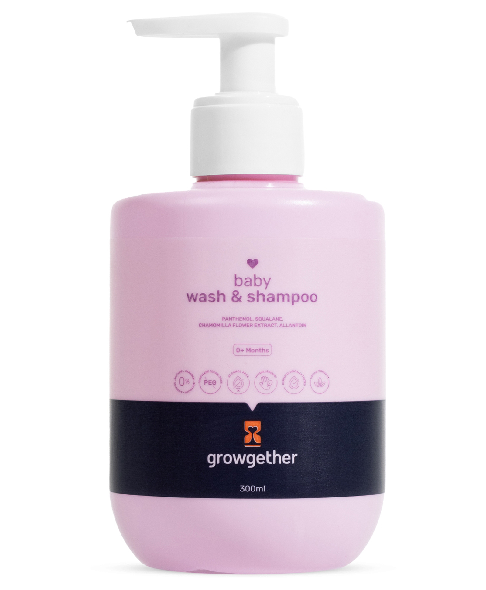 Growgether Baby Wash & Shampoo 300ml | No-Tears 2-in-1 Body Wash for Newborns & Infants 0+ Months | Dermatologist Tested, Pediatrician Approved, Hypoallergenic & Vegan | 9 Toxin-Free Formula-image-34