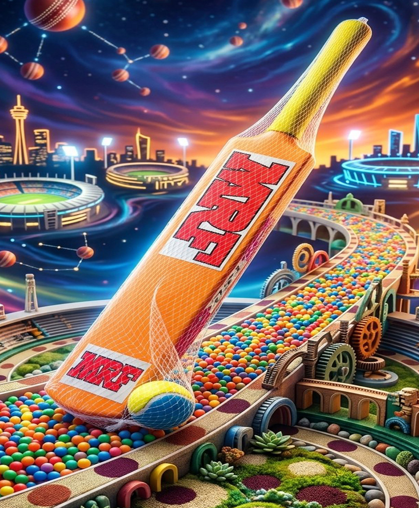Yunicorn Max Kids Big Plastic MRF/ CEAT Coloured Bat Ball- Colour may vary-image-13