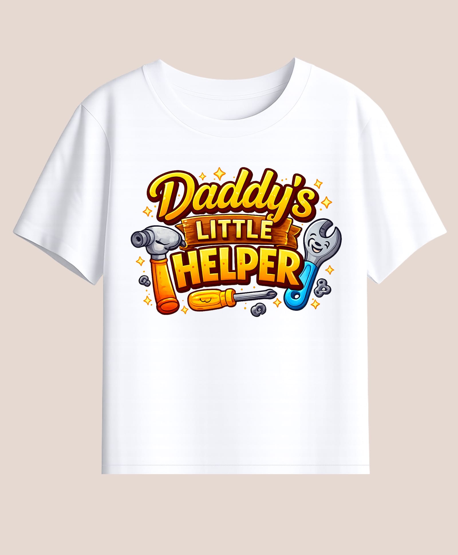 BLUSHES 100% Cotton Knit Fathers Day Theme Half Sleeves Daddys Little Helper Text Printed Tee - White-picture-22