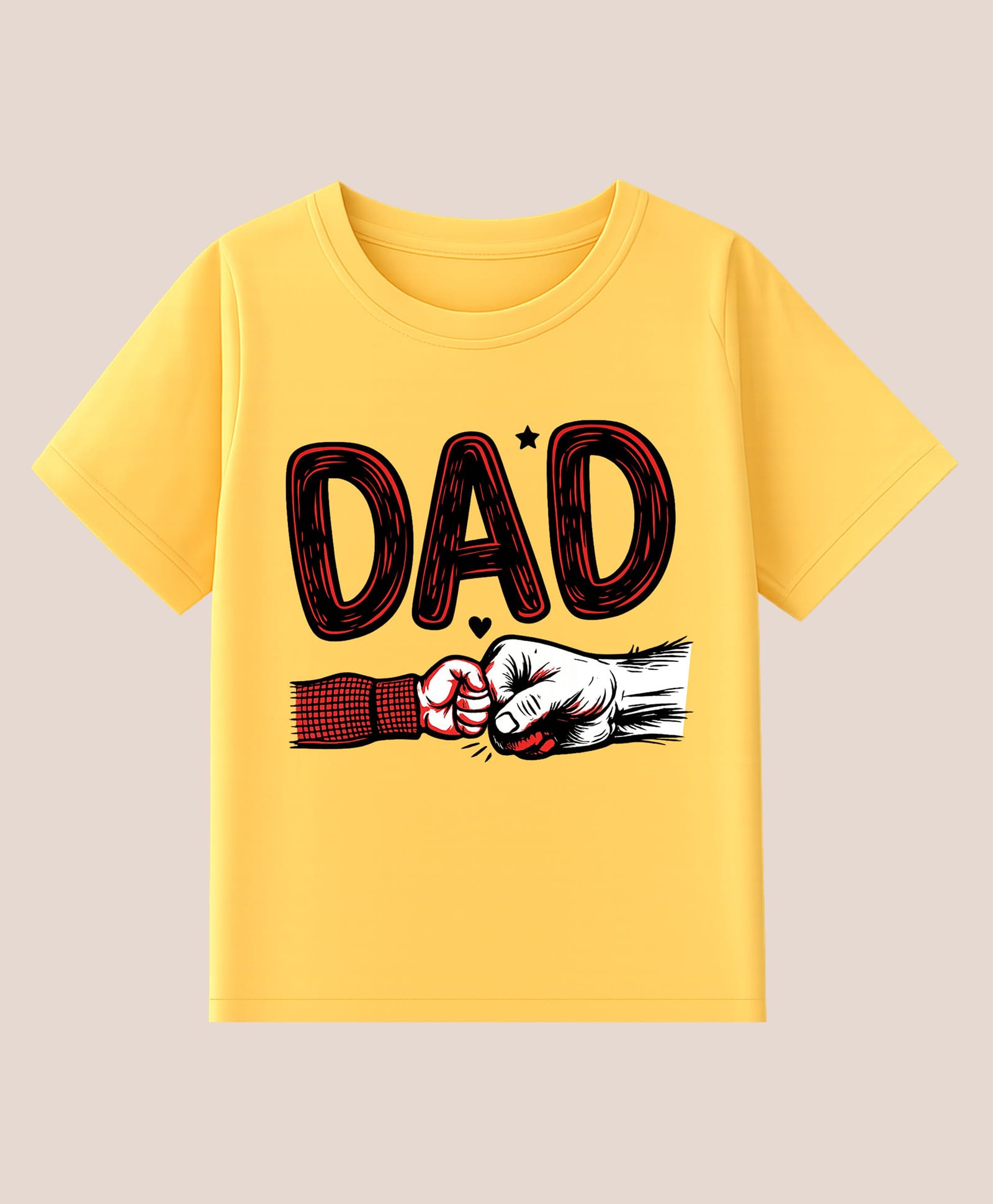 BLUSHES 100% Cotton Knit Fathers Day Theme Half Sleeves Dad Text Printed Tee - Yellow-picture-24
