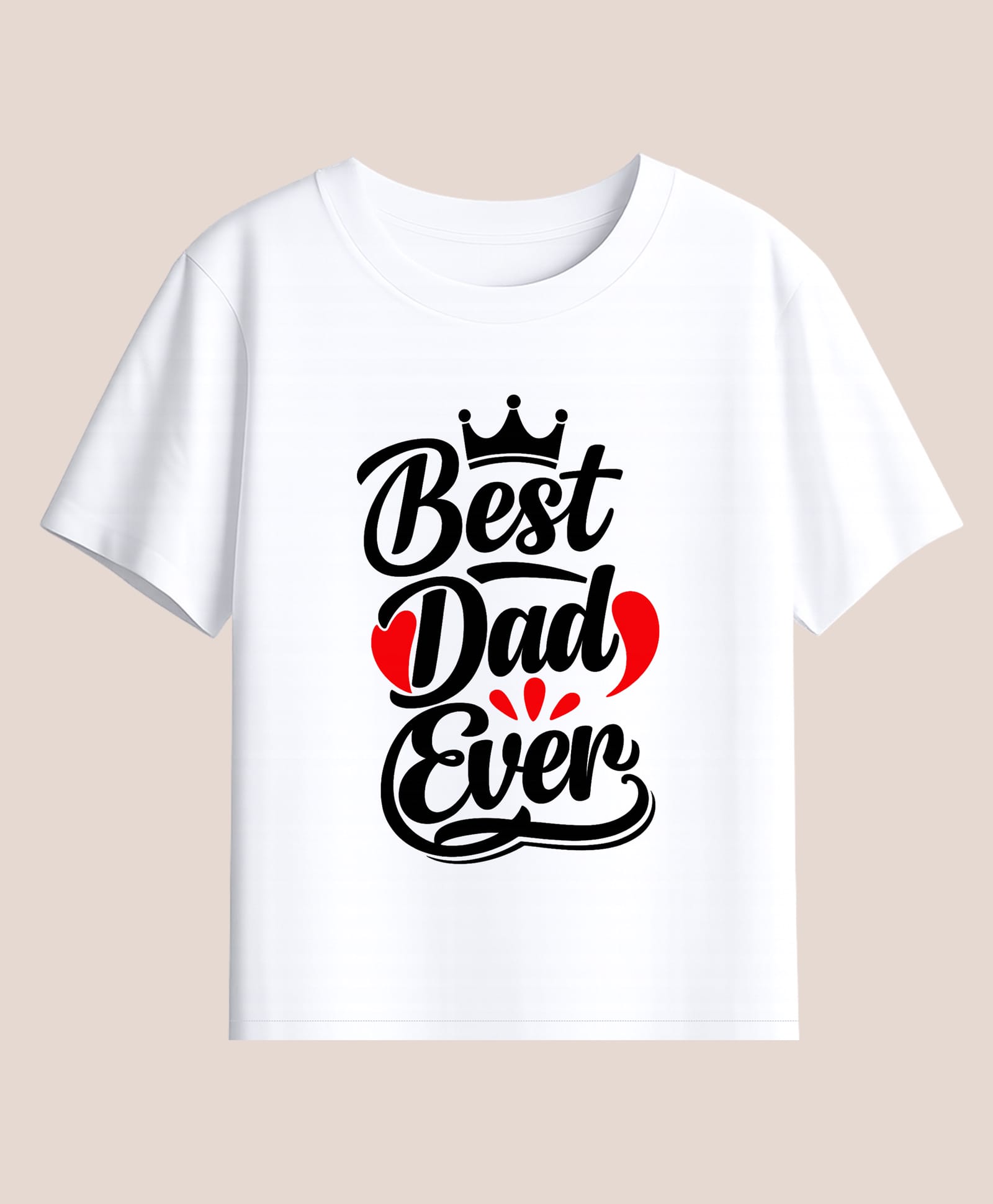 BLUSHES 100% Cotton Knit Fathers Day Theme Half Sleeves Best Dad Ever Text Printed Tee - White-picture-9