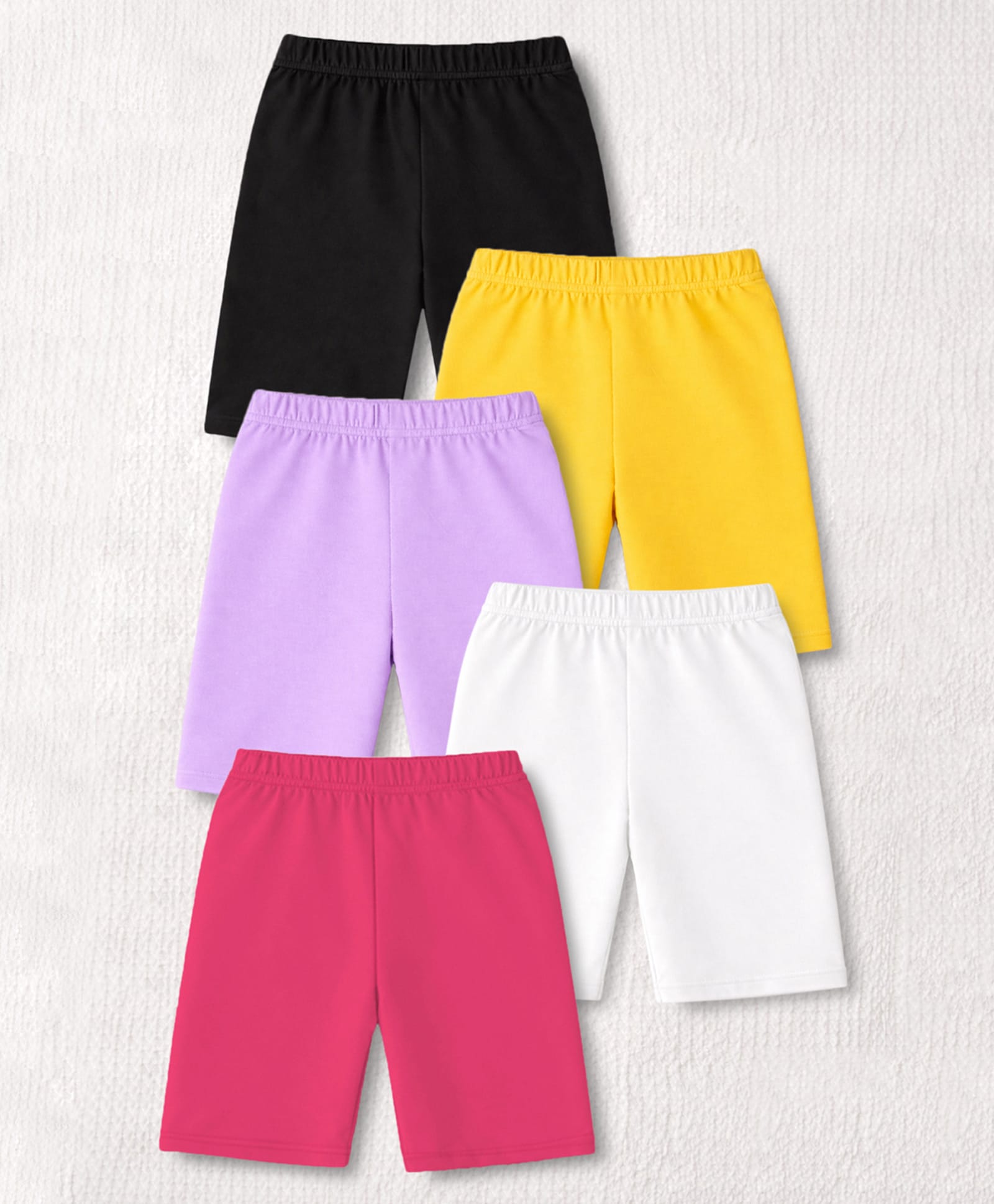 Trampoline Cotton Lycra Pack Of 5 Solid Shorts - Multi Colour-image-49