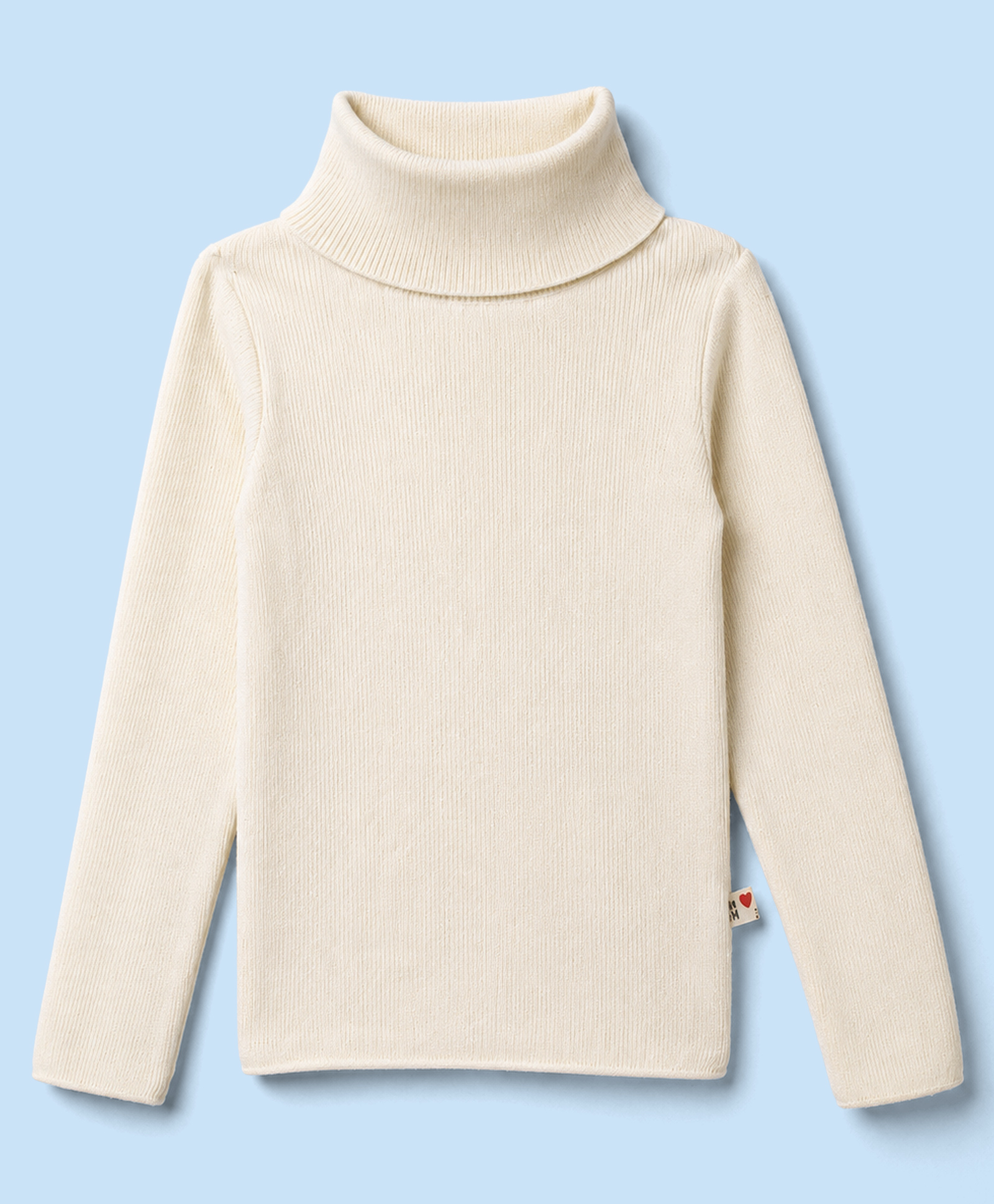 Yellow Apple Knit Full Sleeves Solid Colour Pullover with Turtle Neck- White-picture-24
