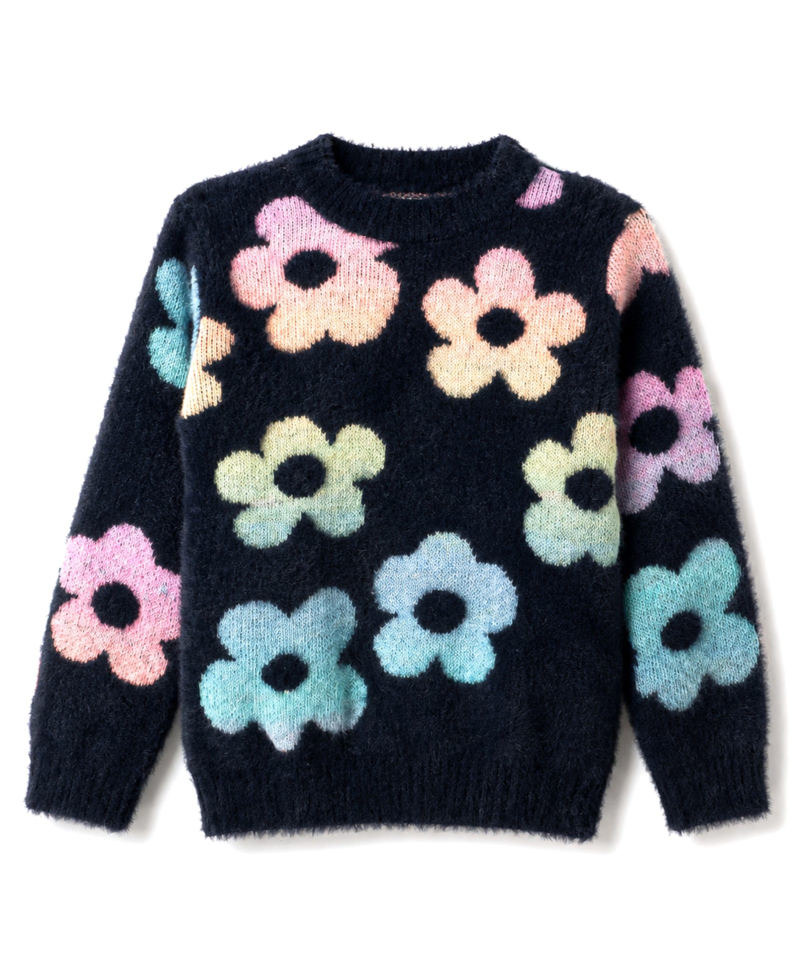Yellow Apple Knit Full Sleeves Pullover with Floral Design - Black-picture-22