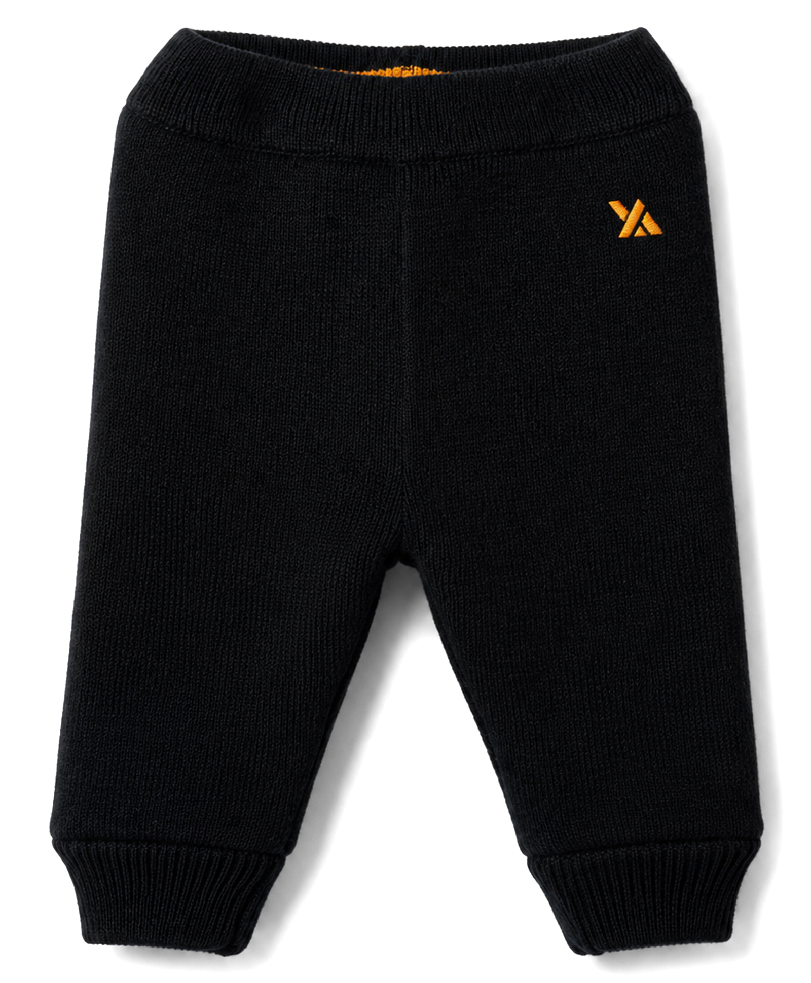 Yellow Apple Knit Full Length Solid Colour Woolen Lounge Pant - Black-picture-26