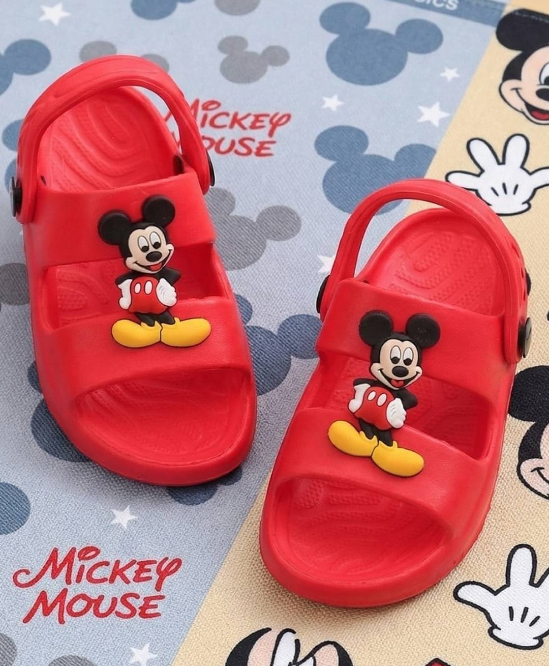 Yellow Bee Disney Mickey Mouse Featuring Character Applique Detailed Slingback Sandals - Red-image-46