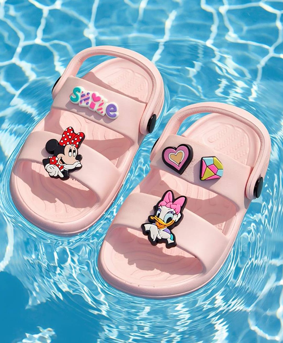 Yellow Bee Disney Mickey Mouse & Friends Featuring Daisy Duck & Minnie Mouse Applique Detailed Slingback Sandals - Pink-picture-23