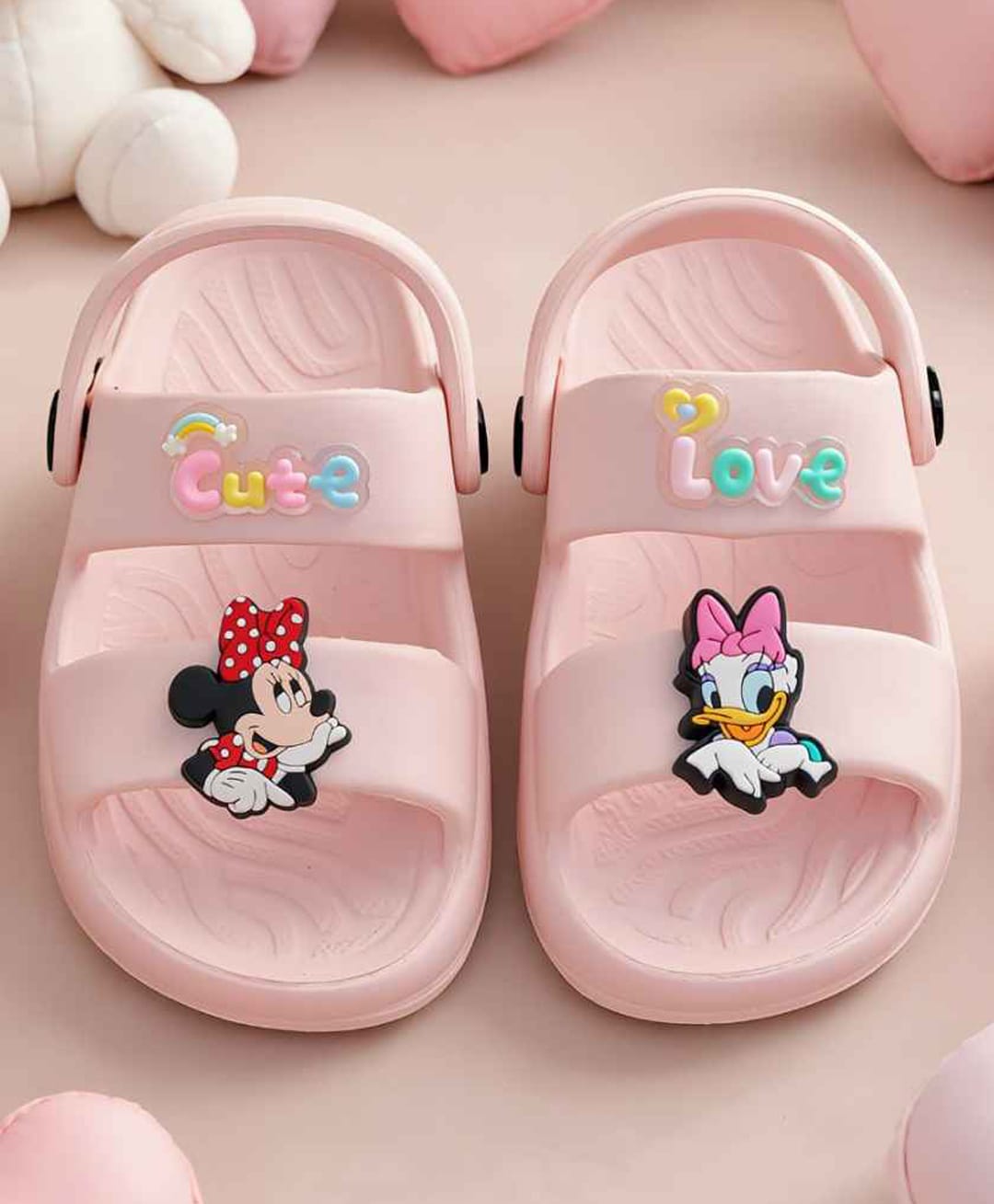 Yellow Bee Disney Mickey Mouse & Friends Featuring Daisy Duck & Minnie Mouse Applique Detailed Slingback Sandals - Pink-picture-20