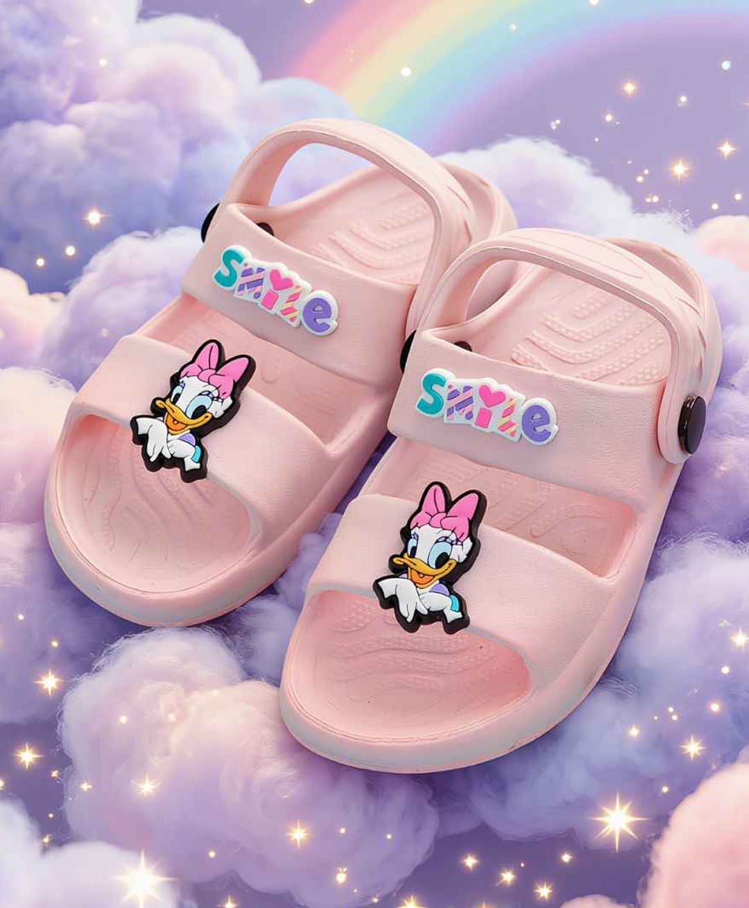 Yellow Bee Disney Mickey Mouse & Friends Featuring Daisy Duck Applique Detailed Slingback Sandals - Pink-picture-27