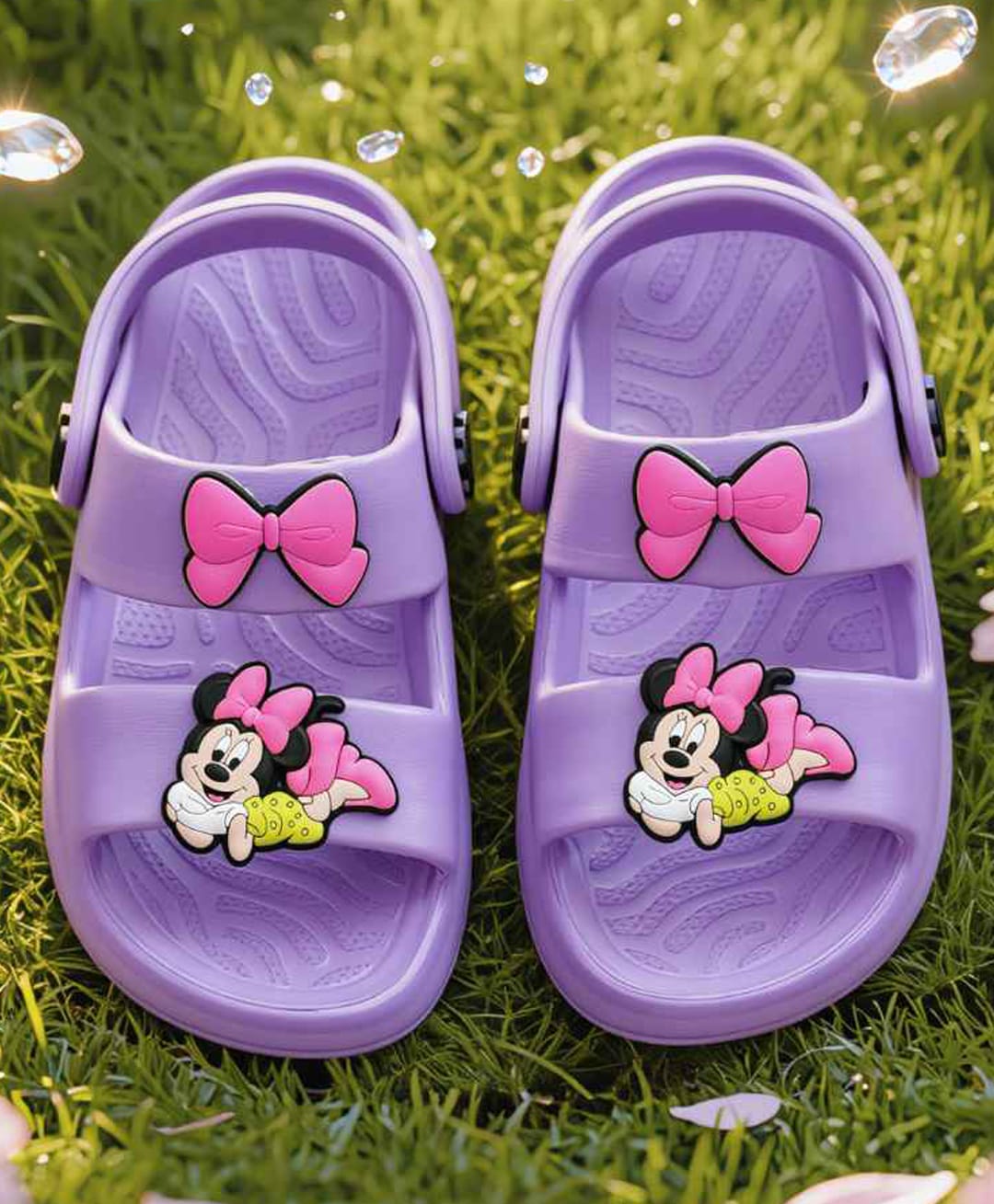 Yellow Bee Mickey & Friends Featuring Minnie Mouse Applique Detailed Slingback Sandals - Purple-picture-40