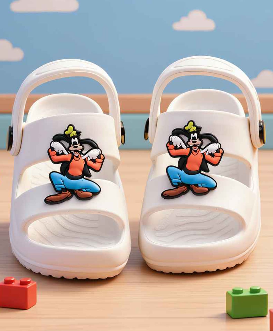 Yellow Bee Mickey & Friends Featuring Goofy Applique Detailed Slingback Sandals - White-image-27