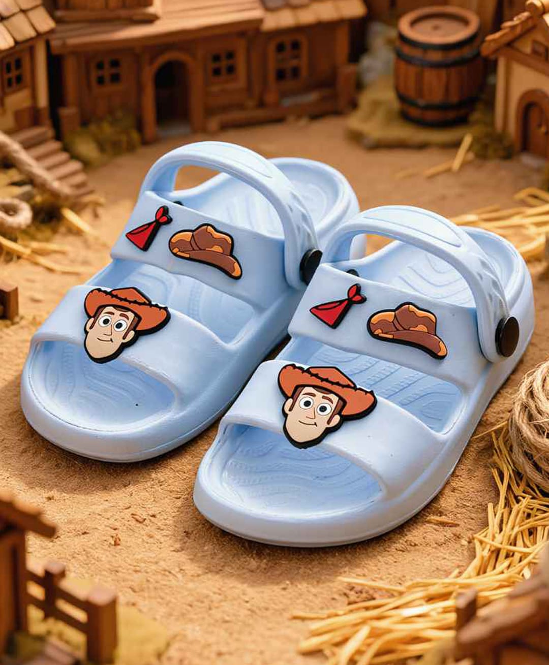 Yellow Bee Disney Pixar Featuring Woody Applique Detailed Slingback Sandals - Blue-picture-46
