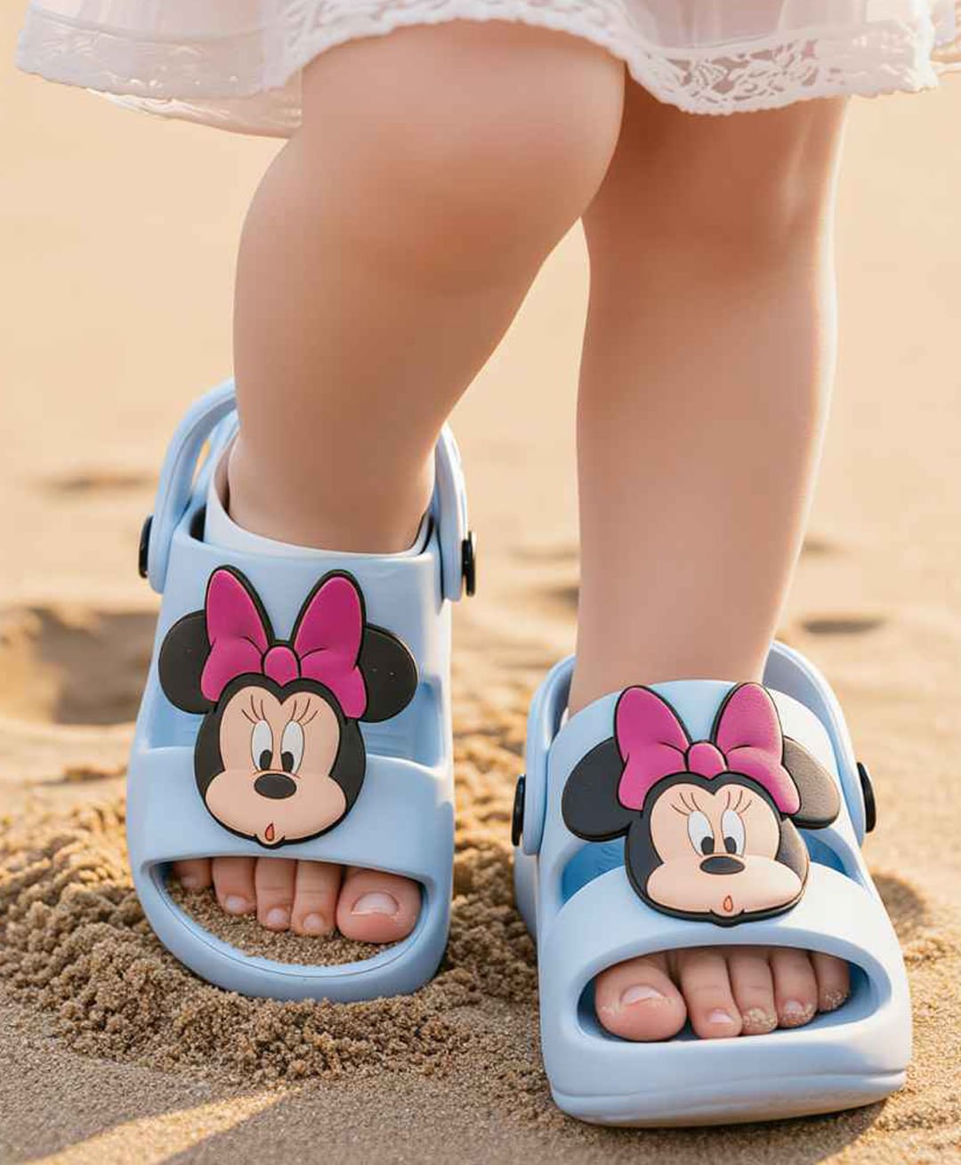 Yellow Bee Disney Featuring Minnie Mouse Applique Detailed Slingback Sandals - Blue-picture-23