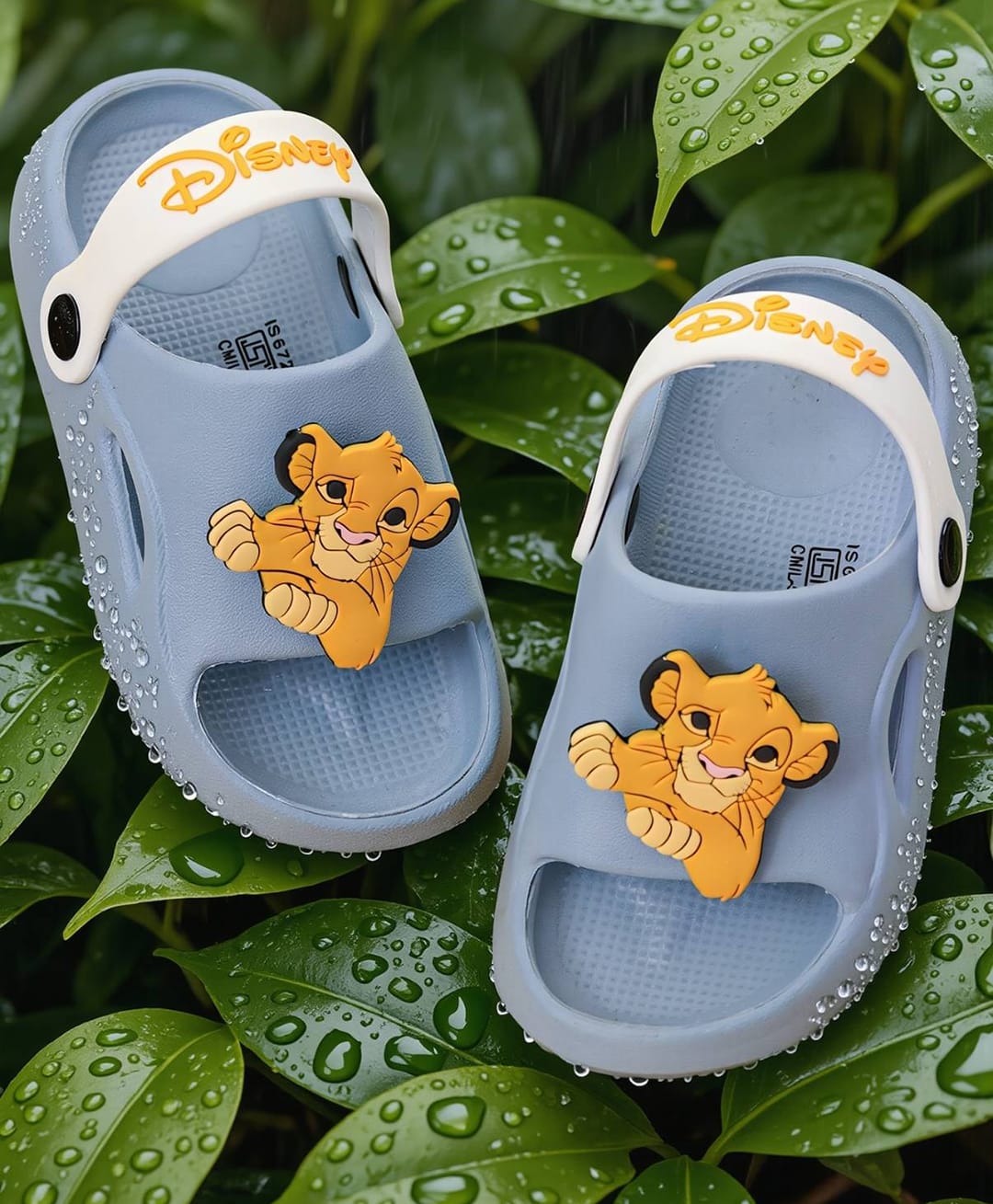 Yellow Bee Disney Lion King Simba Rotating Charm Sandals with White Slingback Closure - Blue-image-7
