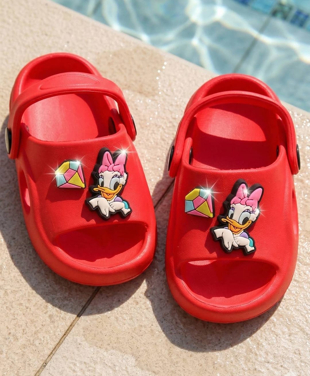 Yellow Bee Disney Mickey Mouse & Friends Featuring Daisy Duck Applique Detailed Slingback Sandals - Red-picture-15