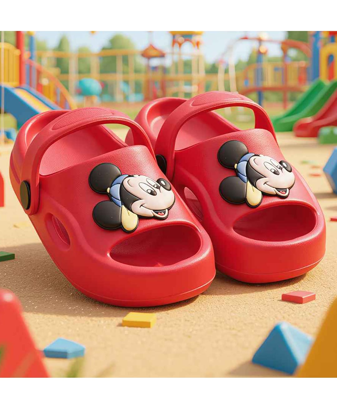 Yellow Bee Disney Mickey Mouse Featuring Character Applique Detailed Slingback Sandal - Red-picture-16