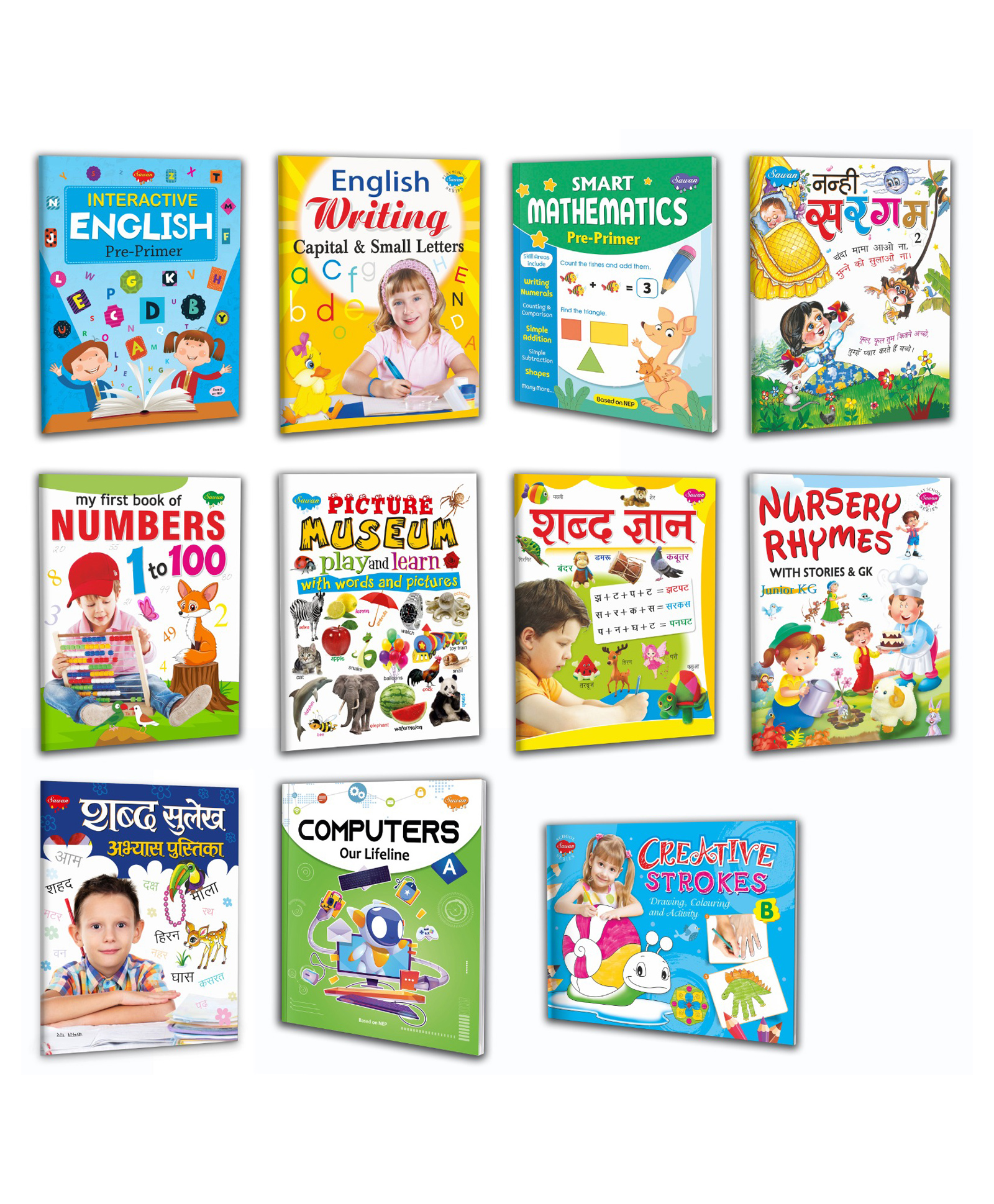 Complete Set For LKG Pre School Books For Lower Kindergarten Set Of 11 Books - English & Hindi-image-19