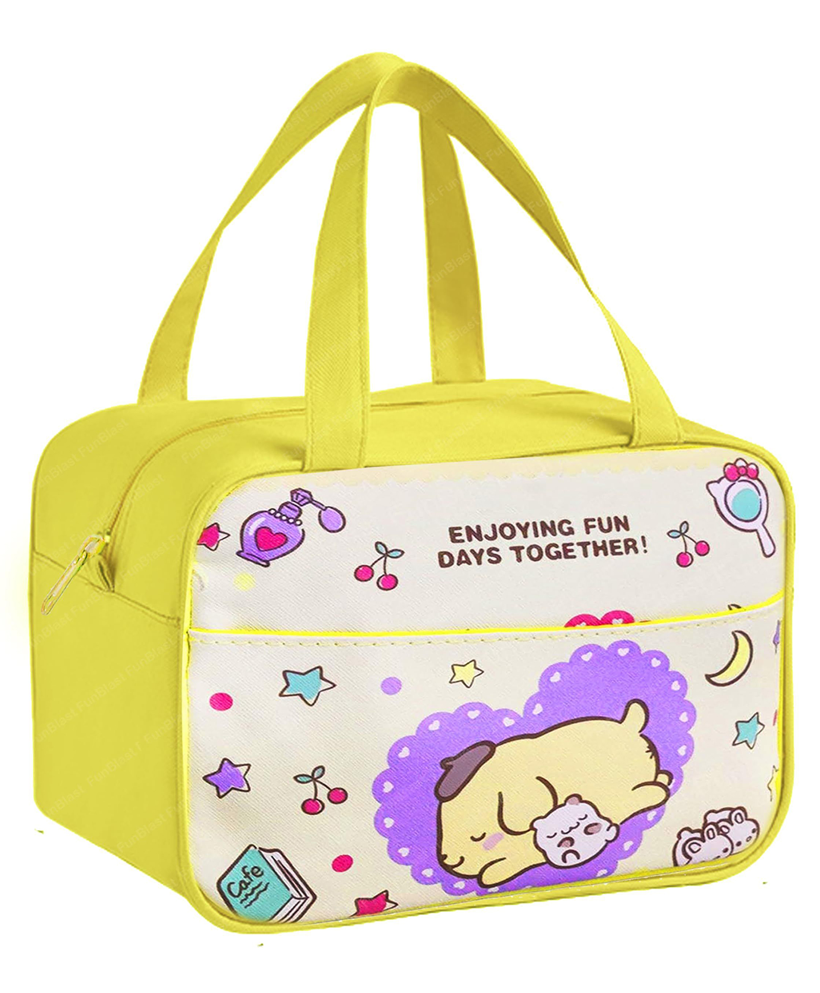FunBlast Insulated Travel Lunch Bag with Utility Pocket Yellow-image-43