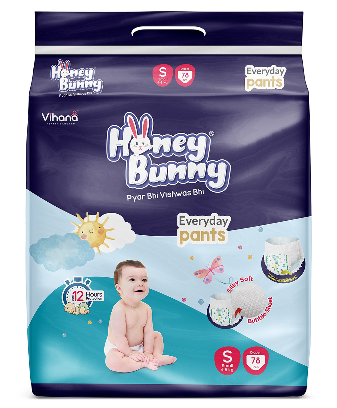 Honey Bunny Pant Style Diaper Small (S) - 78 Pieces-image-11
