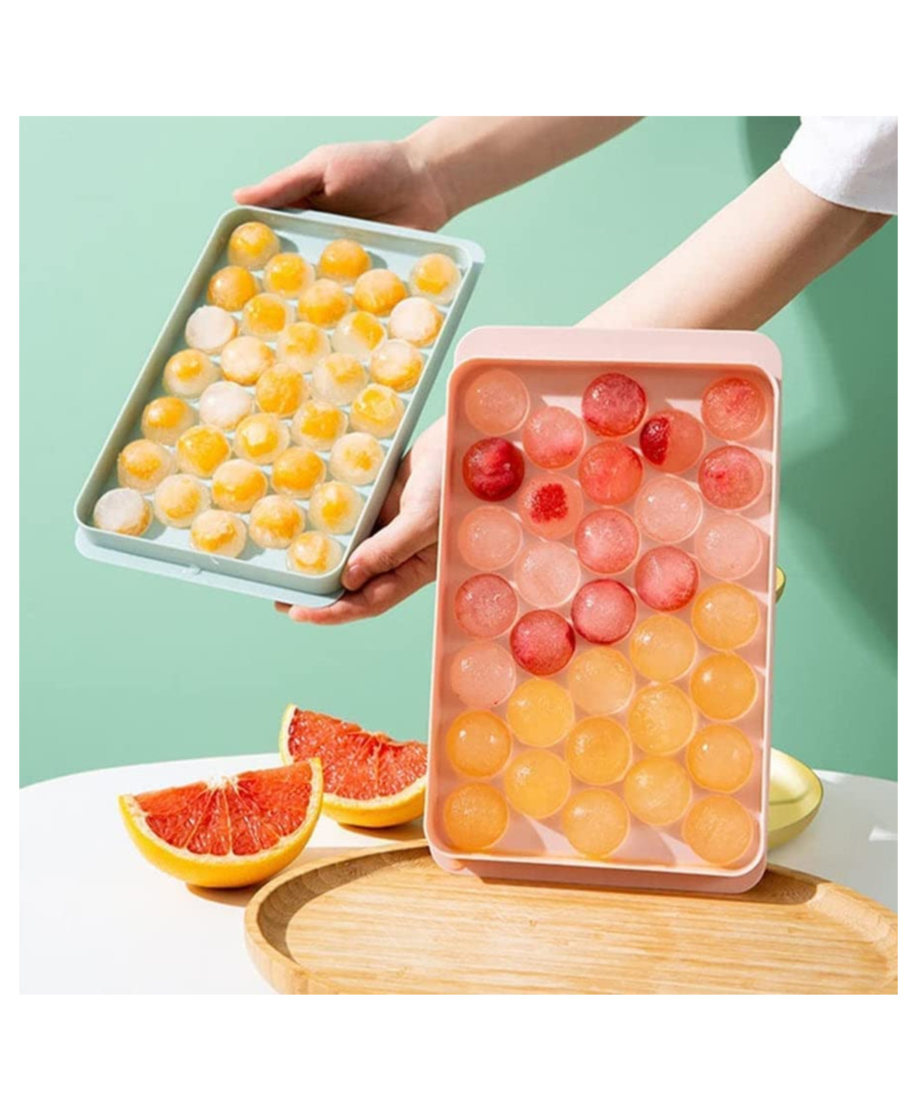 Ulifestyle Reusable Round Ice Cube Tray with 33 Cavity Mini Round Ice Tray Molds for Mocktails & Cocktails, 1pc - Color May Vary-picture-15