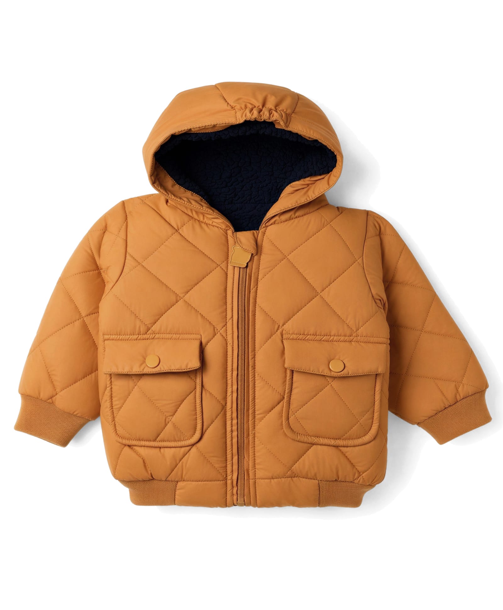Babyoye Woven Full Sleeves Hooded Padded Solid Colour Jacket - Yellow-image-28