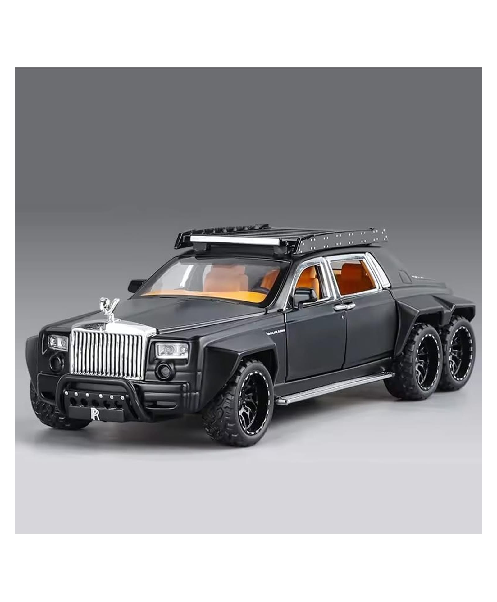AKN TOYS 1:32 6 x 6 Modified RR Phantom Die-Cast Metal Pull Back Car with 6 Openable Doors with Sounds and Lights Toy - PACK OF 1 - ( COLOR AND DESIGN MAY VARY )-picture-27