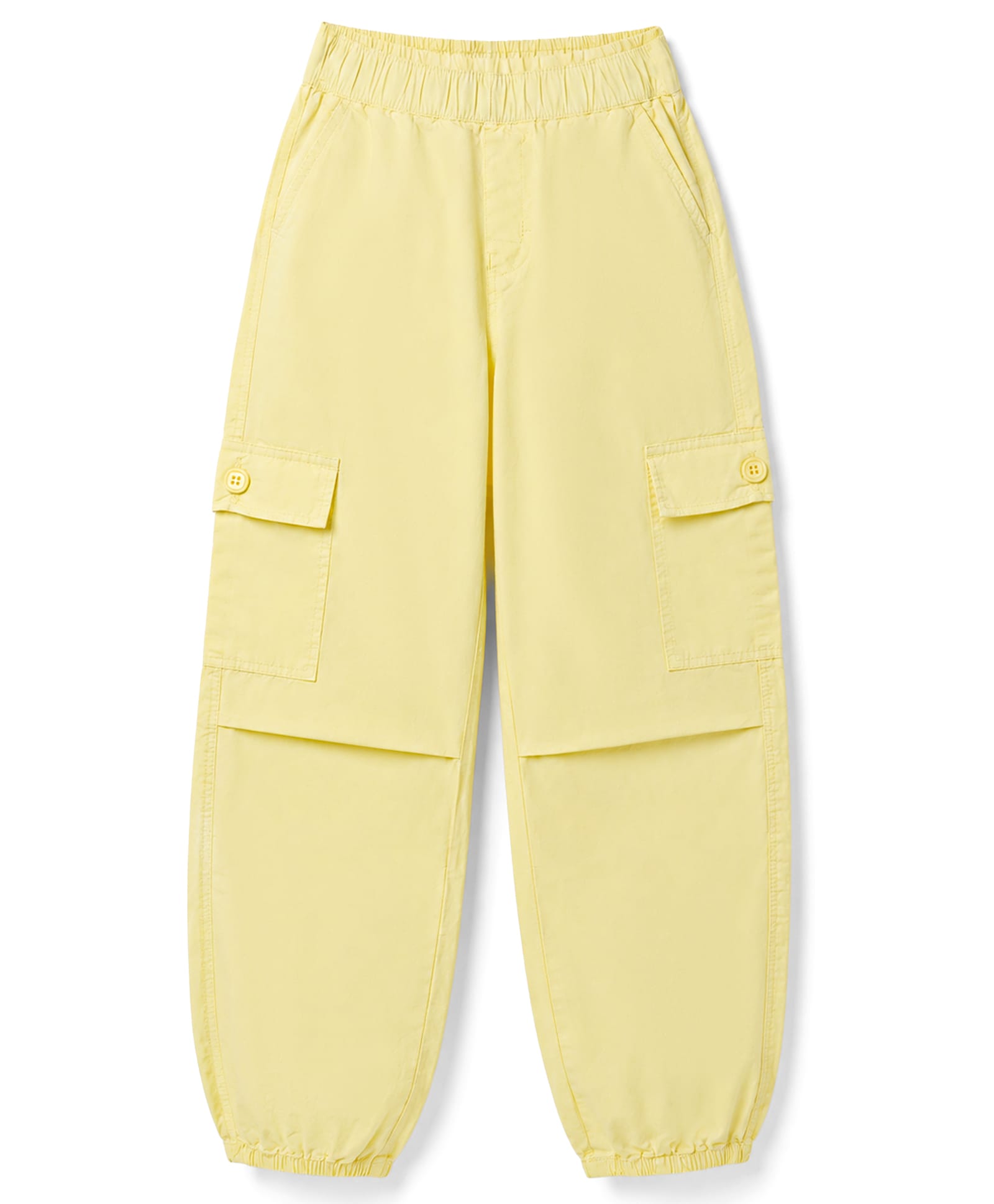 Olio Kids Cotton Woven Full Length Cut N Sew Solid Trouser With Cargo Pockets - Yellow-picture-20