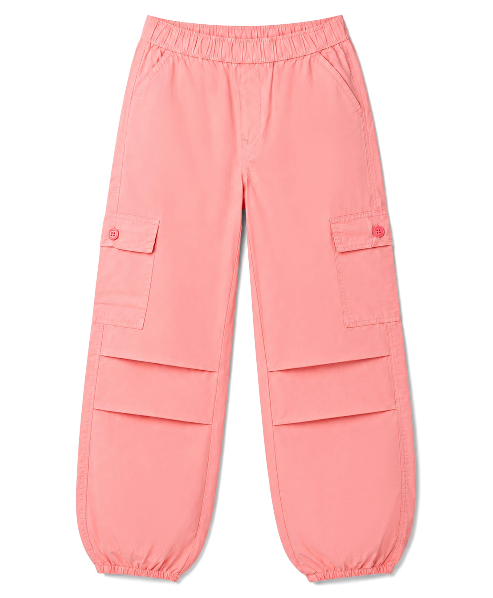 Olio Kids Cotton Woven Full Length Cut N Sew Solid Trouser With Cargo Pockets - Dark Pink-picture-19