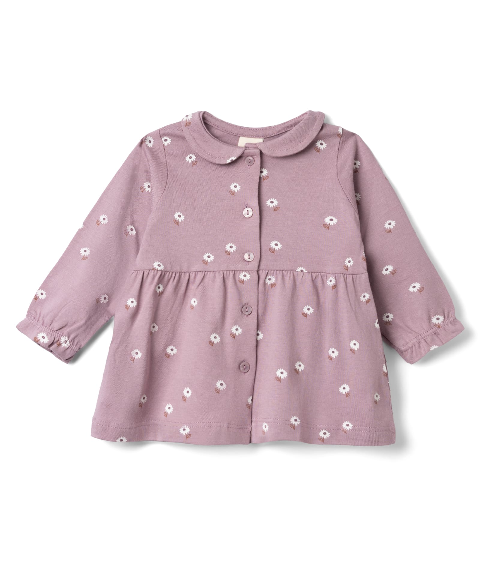 Zero Sinker Knit Full Sleeves Frock With Floral Print - Lilac-picture-22