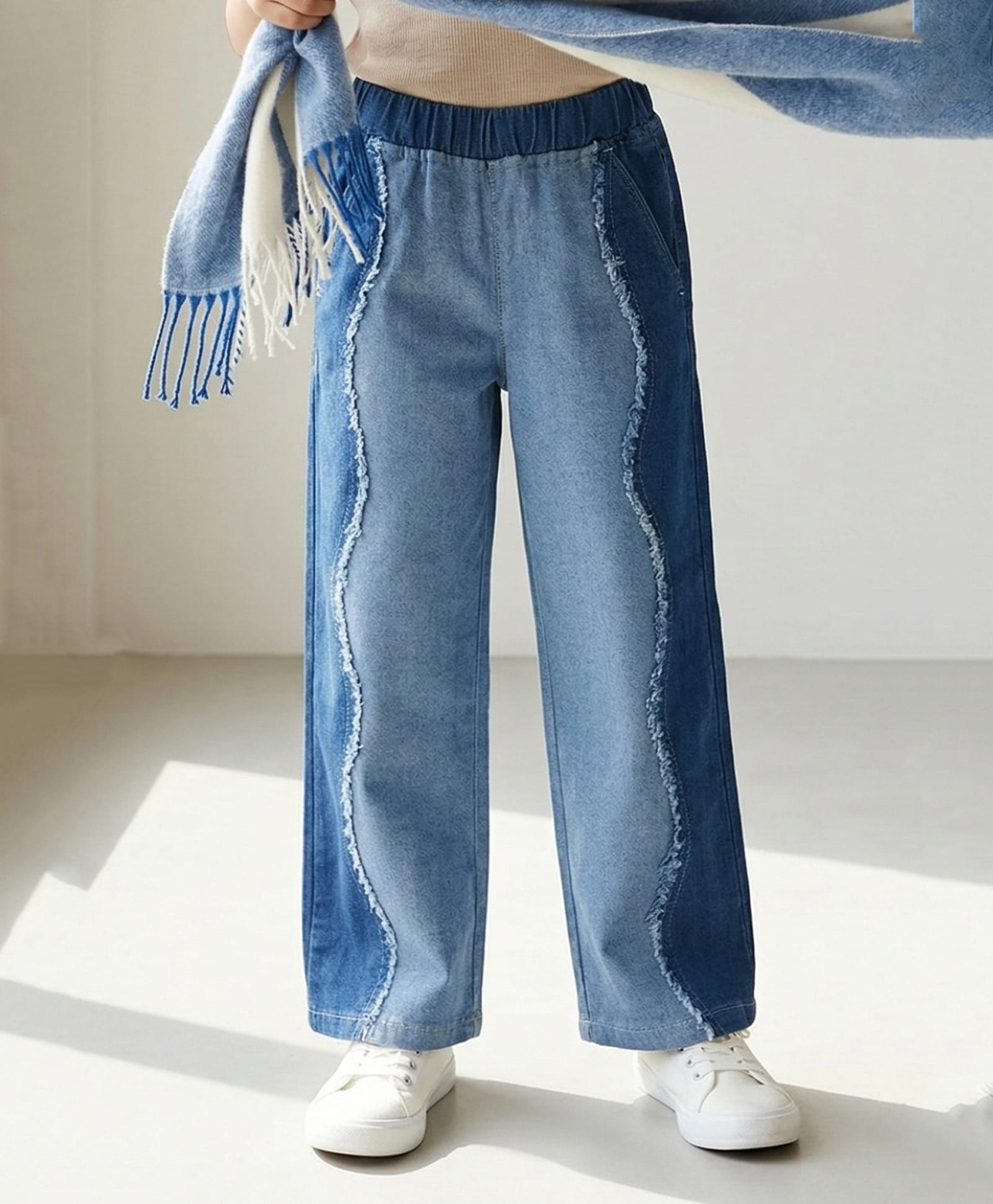 Tales & Stories Denim Toned Designed Jeans - Light Blue-picture-19