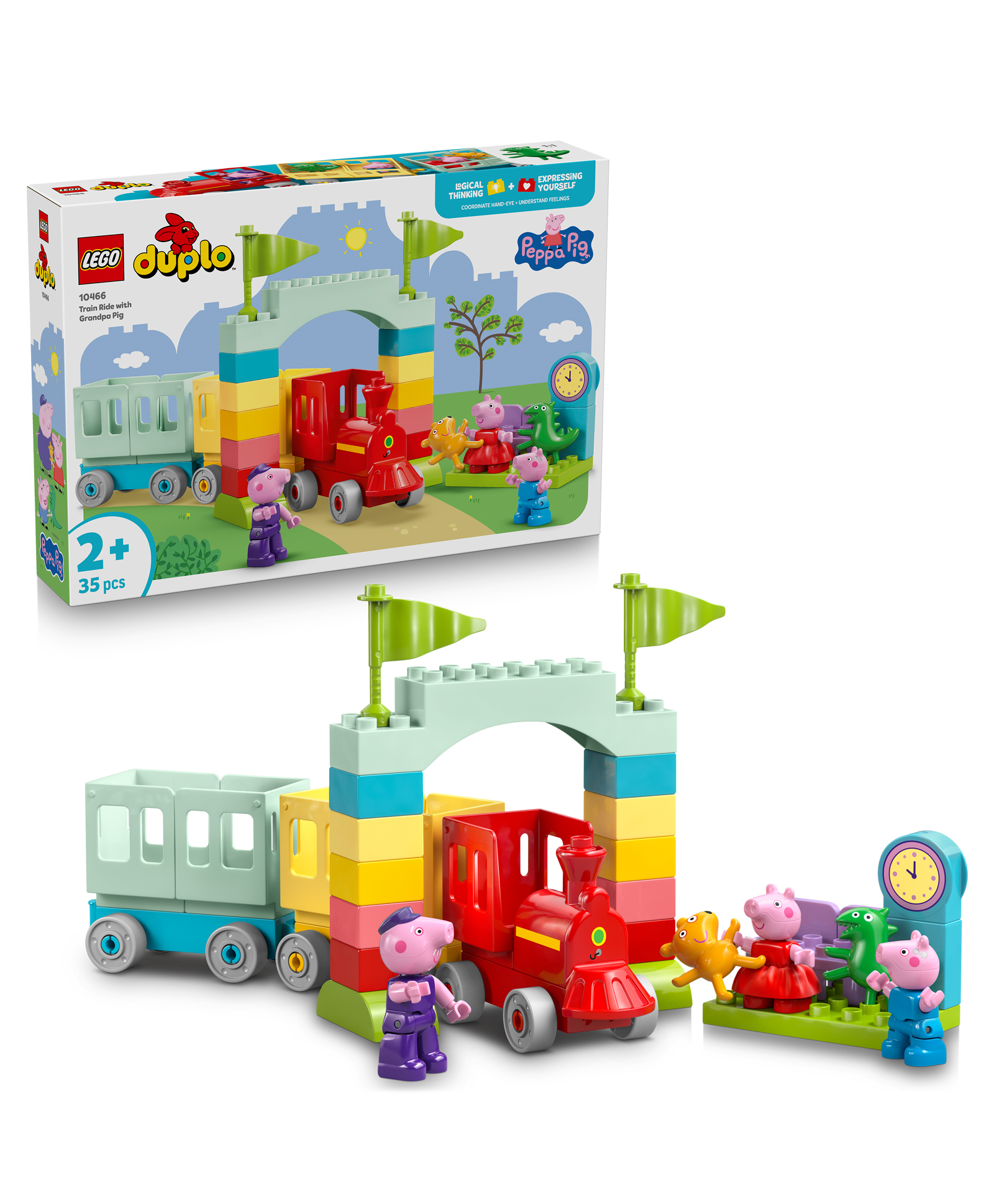 LEGO DUPLO Peppa Pig Train Ride with Grandpa Pig Toy 35 pieces-10466-image-24