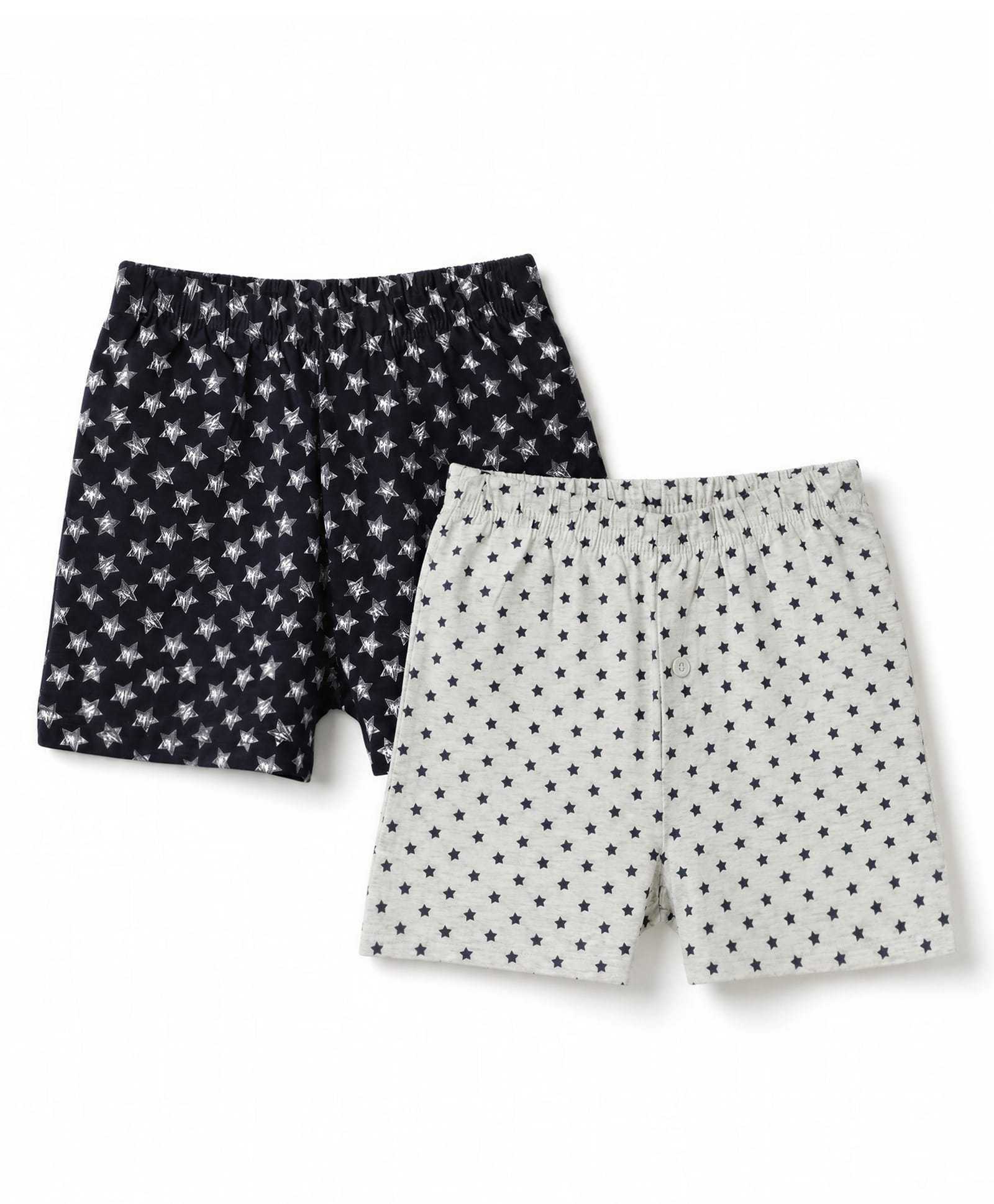 Honeyhap Premium 95% Cotton 5% Spandex Knit Star Printed Boxers With Bio Finish Pack of 2 - Bright White/Patina Green-picture-28